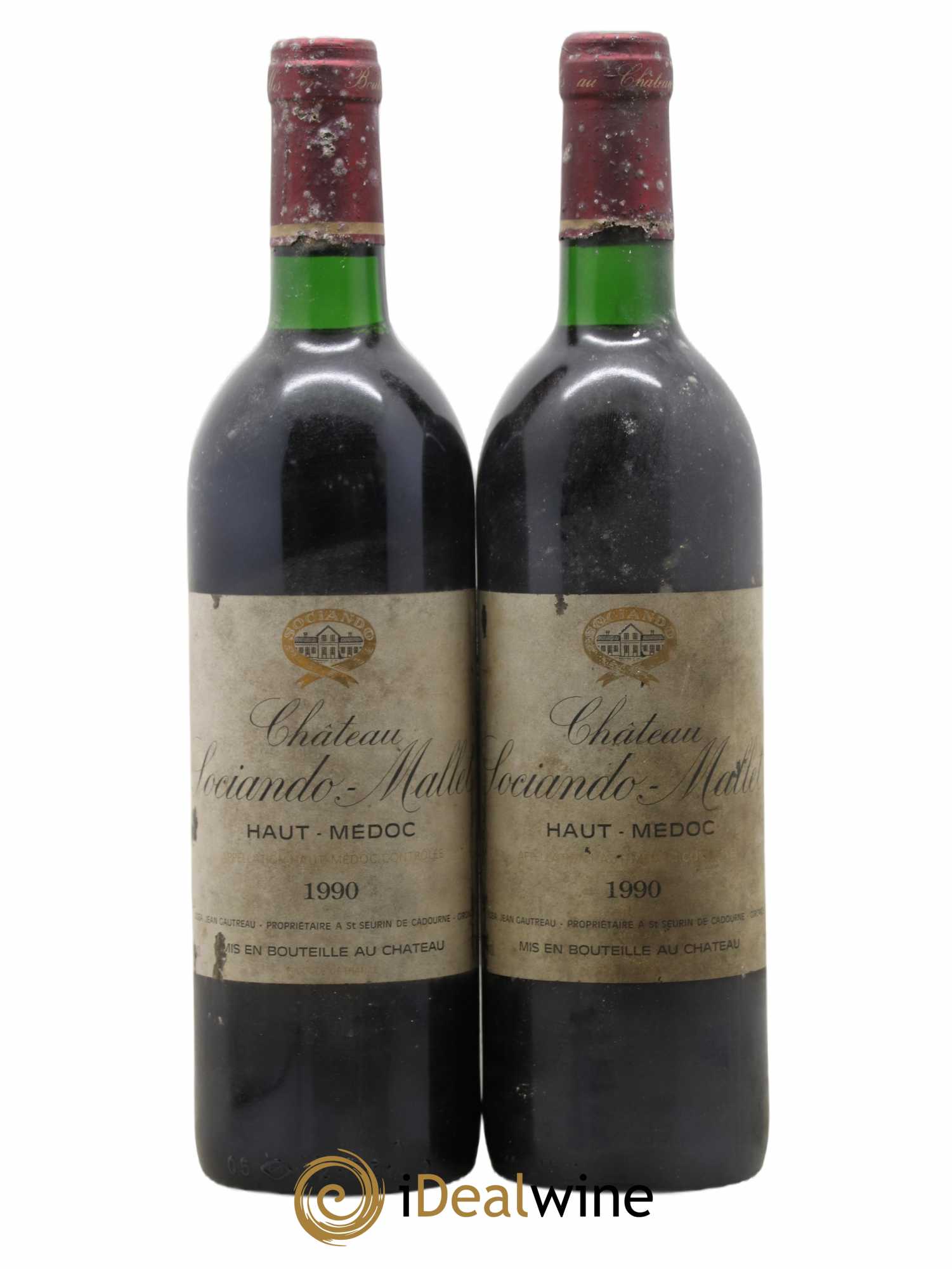Château Sociando Mallet 1990 - Lot de 2 bouteilles - 0