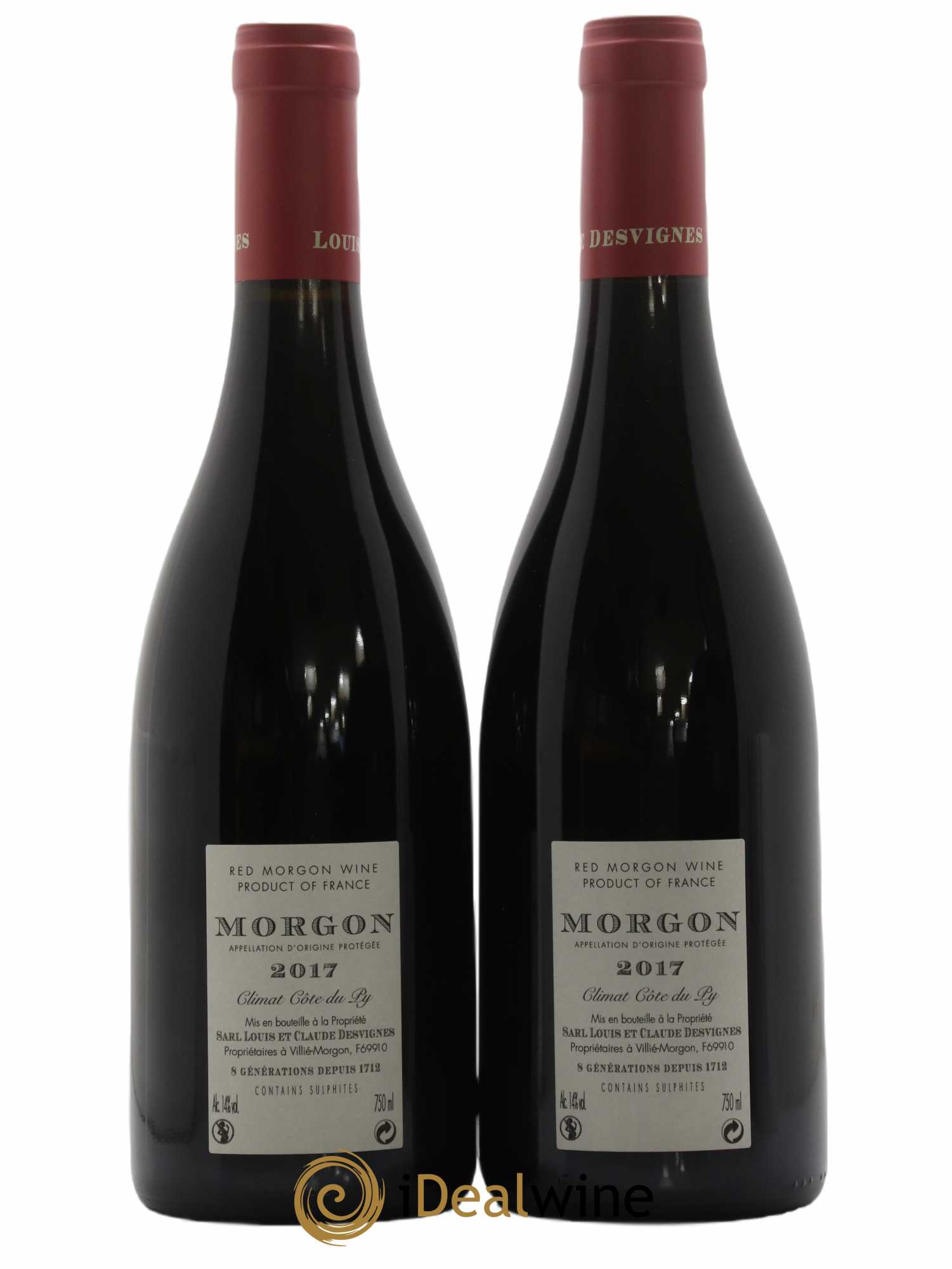 Morgon Côte du Py Louis-Claude Desvignes 2017 - Lot de 2 bouteilles - 1