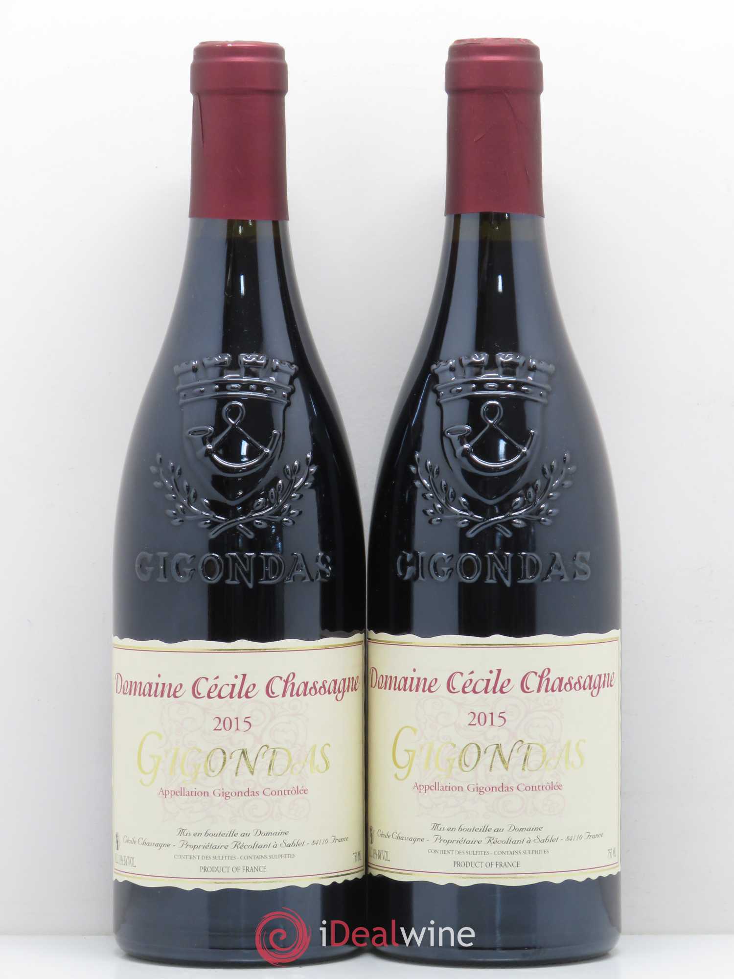 Gigondas Cécile Chassagne (sans prix de réserve) 2015 - Posten von 2 Flaschen - 0