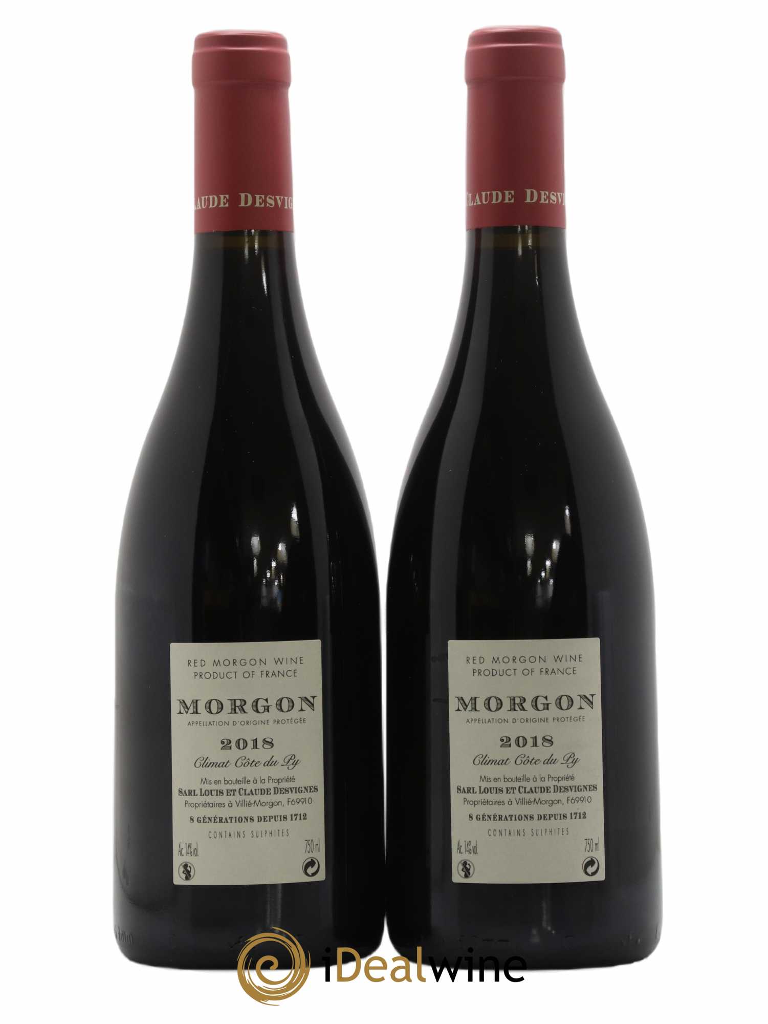 Morgon Côte du Py Louis-Claude Desvignes 2018 - Lot de 2 bouteilles - 1