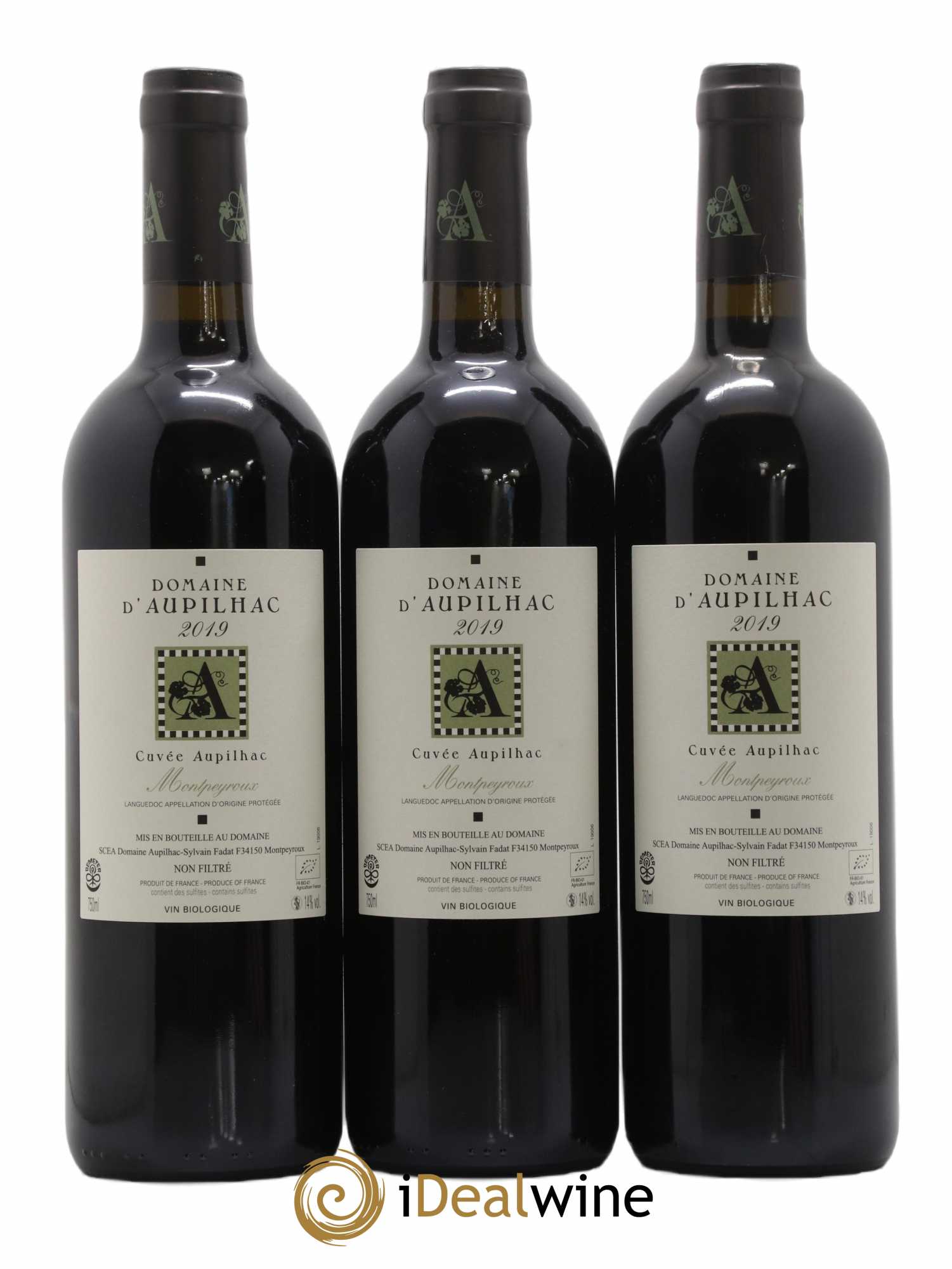 Languedoc Montpeyroux Aupilhac (Domaine d') Sylvain Fadat (sans prix de réserve) 2019 - Lot de 3 bouteilles - 0