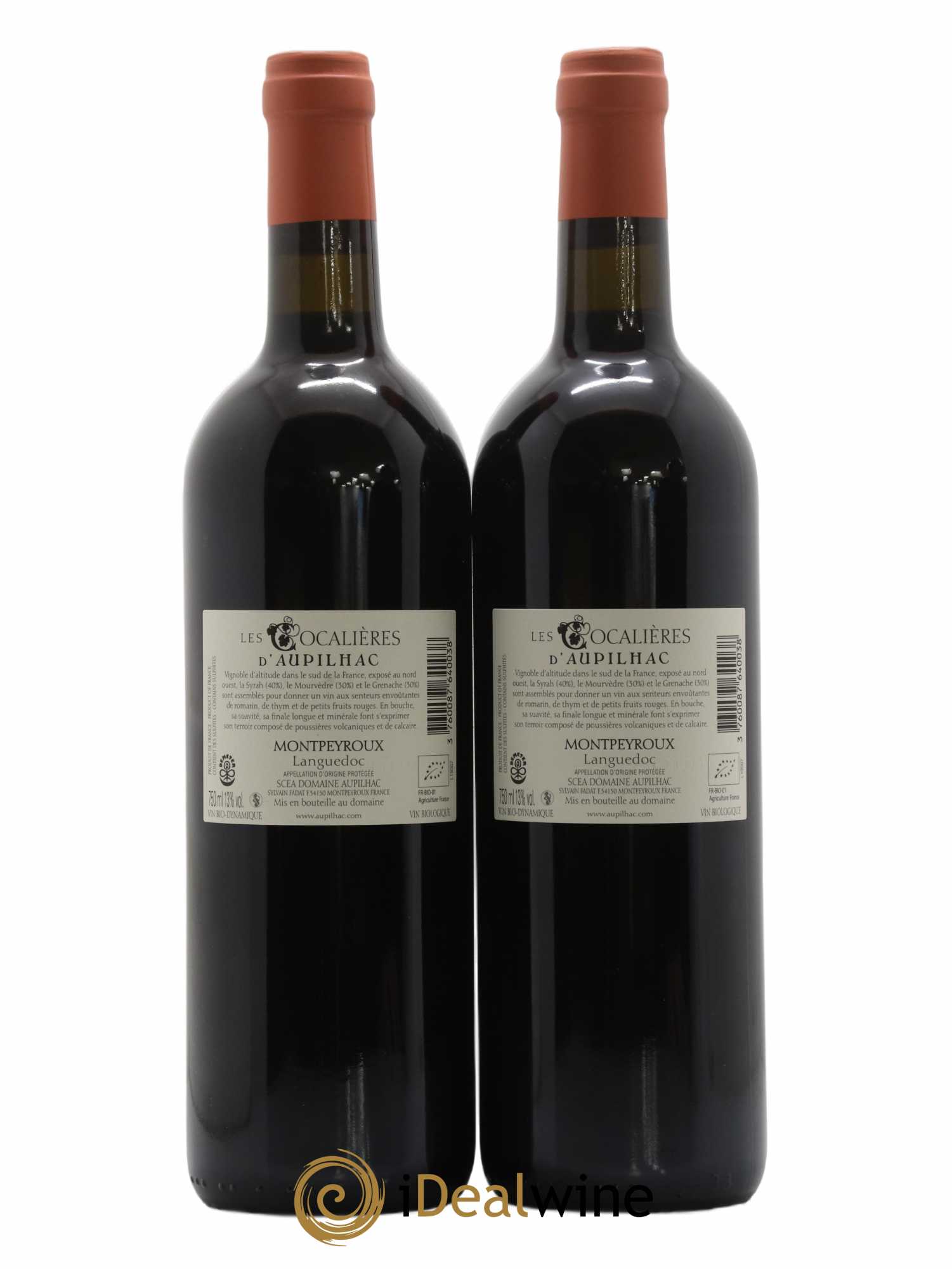 Languedoc Montpeyroux Aupilhac (Domaine d') Les Cocalières Sylvain Fadat  (sans prix de réserve) 2019 - Lot de 2 bouteilles - 1