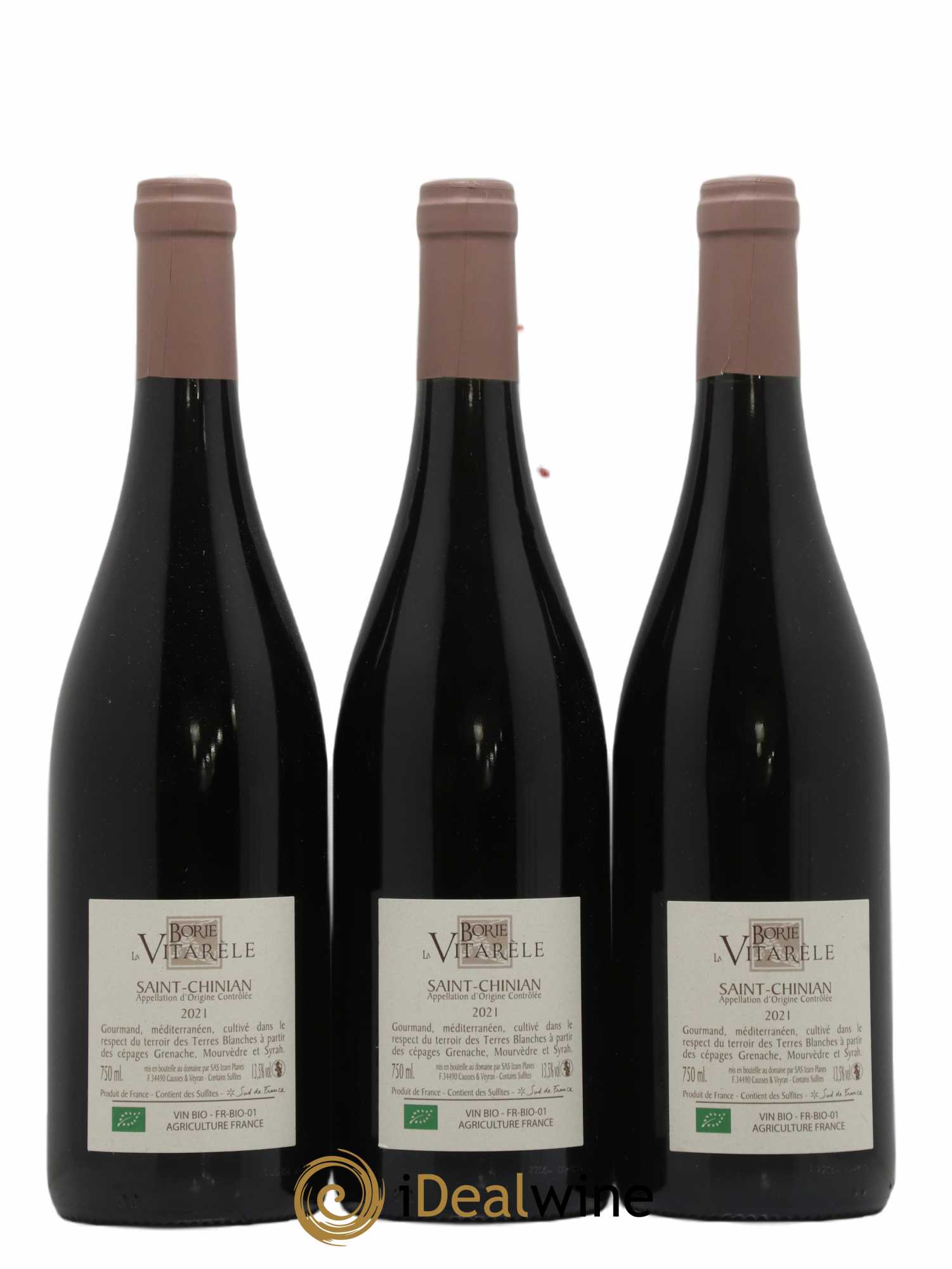 Saint-Chinian La Vitarele Les Terres Blanches Domaine Borie (no reserve) 2021 - Lot of 3 bottles - 1