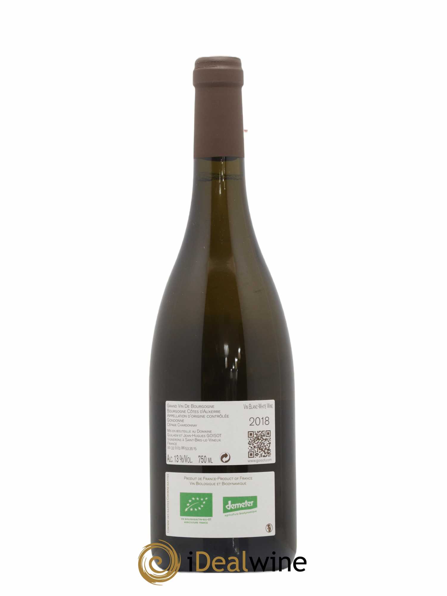 Bourgogne Côtes d'Auxerre Gondonne Goisot 2018 - Lot de 1 bouteille - 1