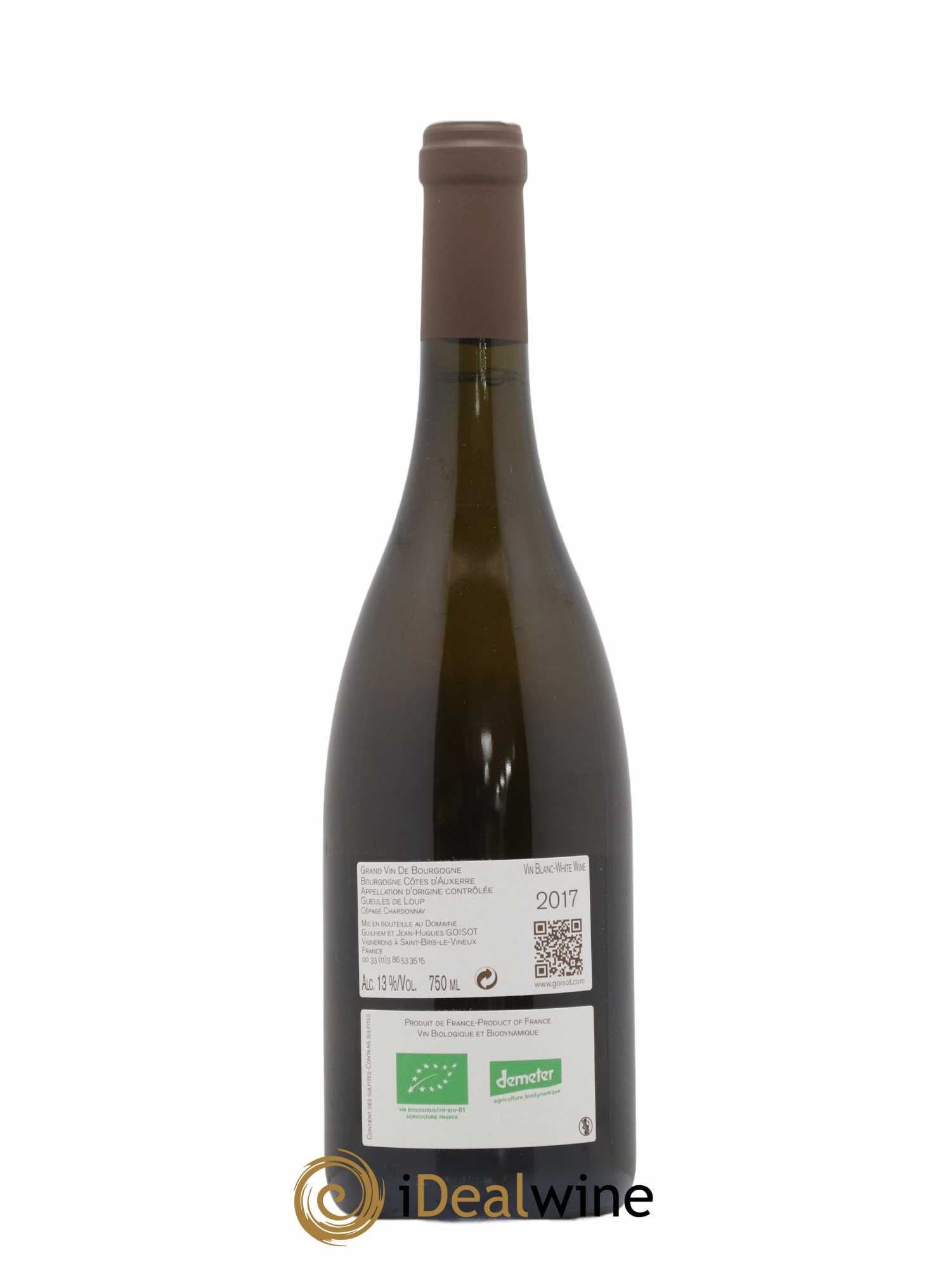 Bourgogne Côtes d'Auxerre Gueules de Loup Goisot 2017 - Lot de 1 bouteille - 1