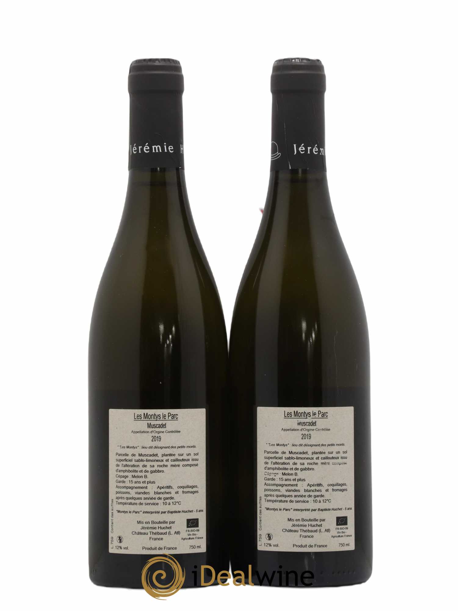 Muscadet Les Montys Le Parc Domaine de la Chauvinière Jérémie Huchet (sans prix de réserve) 2019 - Lot de 2 bouteilles - 1
