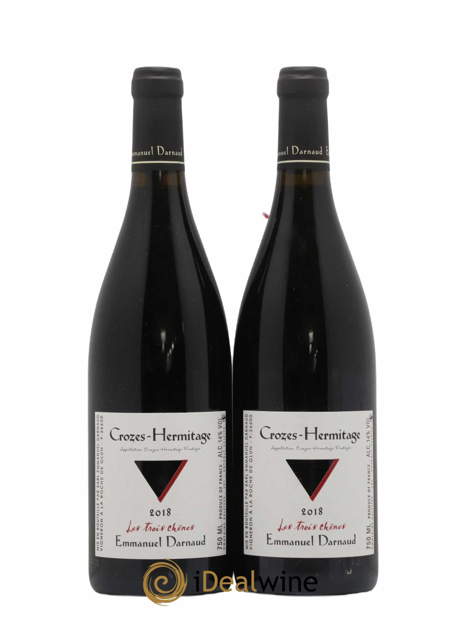 Crozes-Hermitage Emmanuel Darnaud Les Trois Chênes 2018 - Lot of 2 bottles - 0