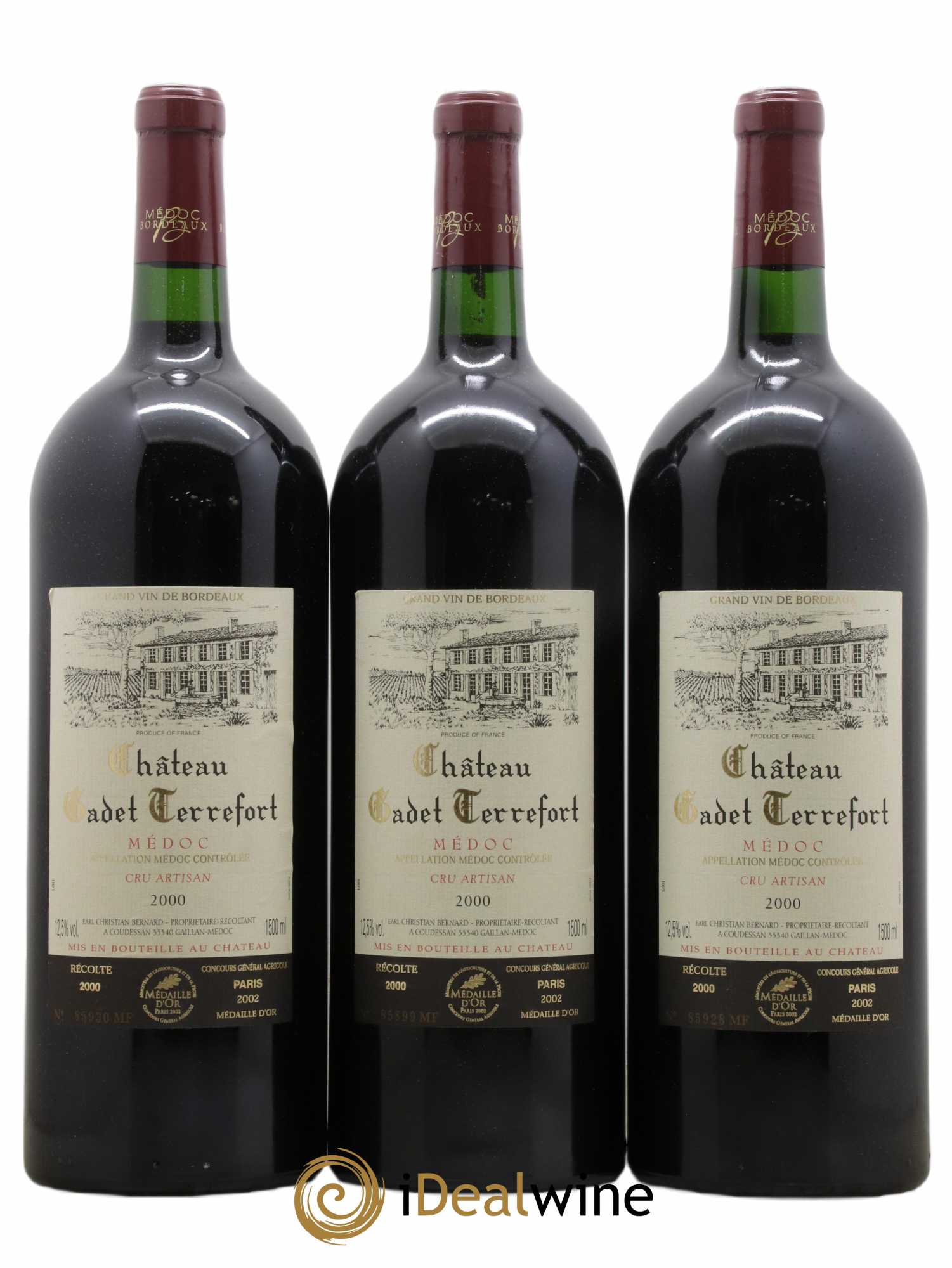 Médoc Terrefort Château Gadet (no reserve) 2000 - Lot of 6 magnums - 1