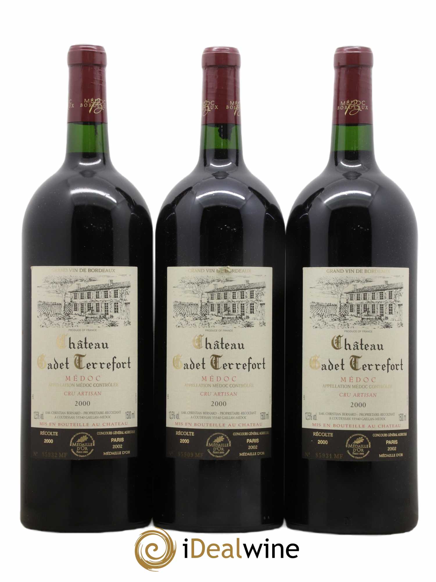 Médoc Terrefort Château Gadet (no reserve) 2000 - Lot of 6 magnums - 2