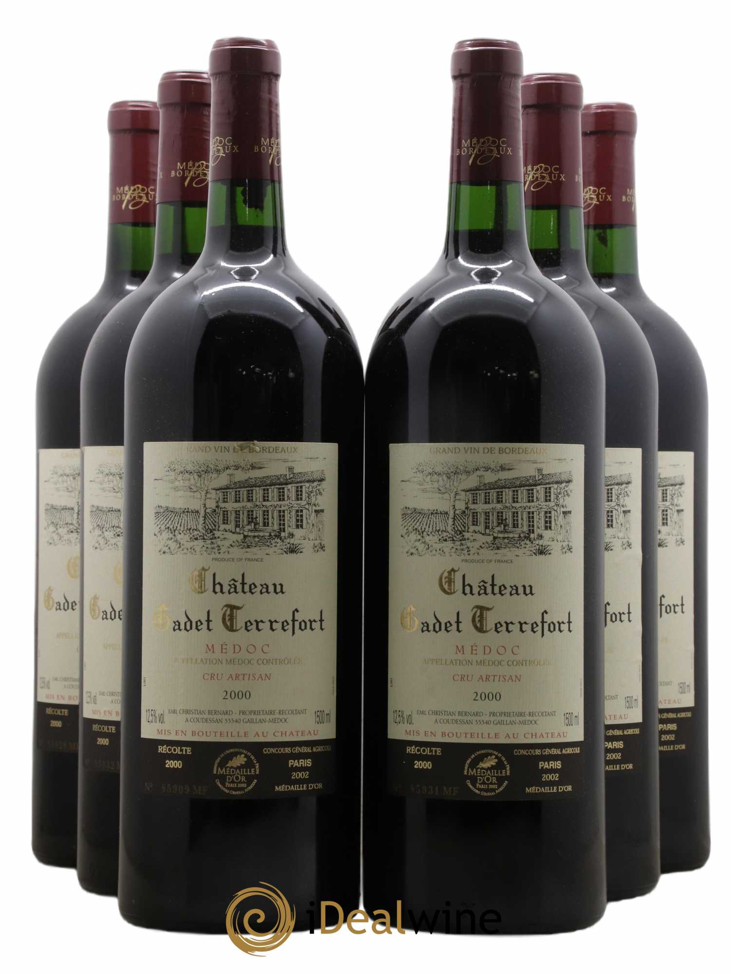 Médoc Terrefort Château Gadet (no reserve) 2000 - Lot of 6 magnums - 0