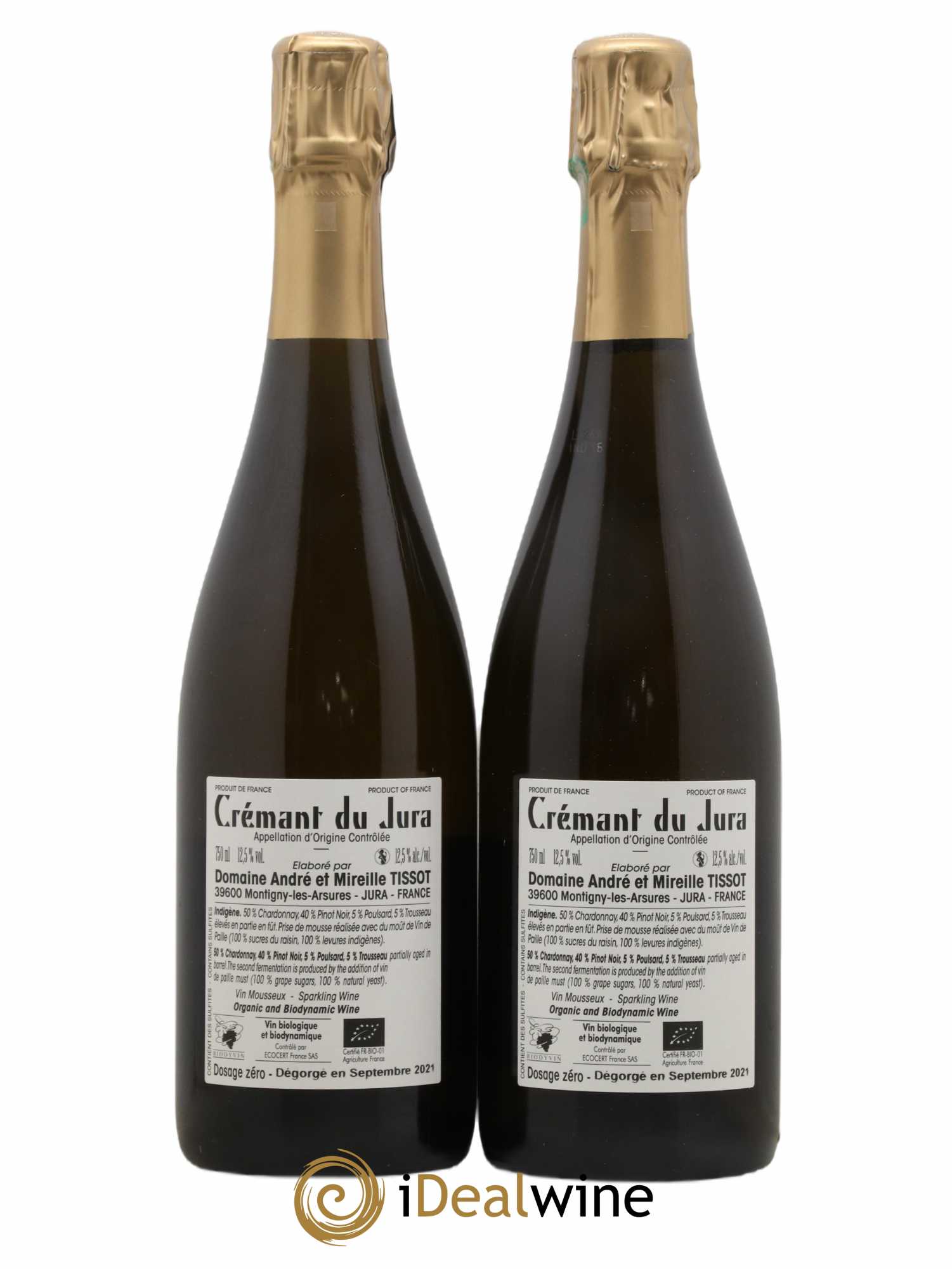 Crémant du Jura Indigène Bénédicte et Stéphane Tissot - Lot of 2 bottles - 1