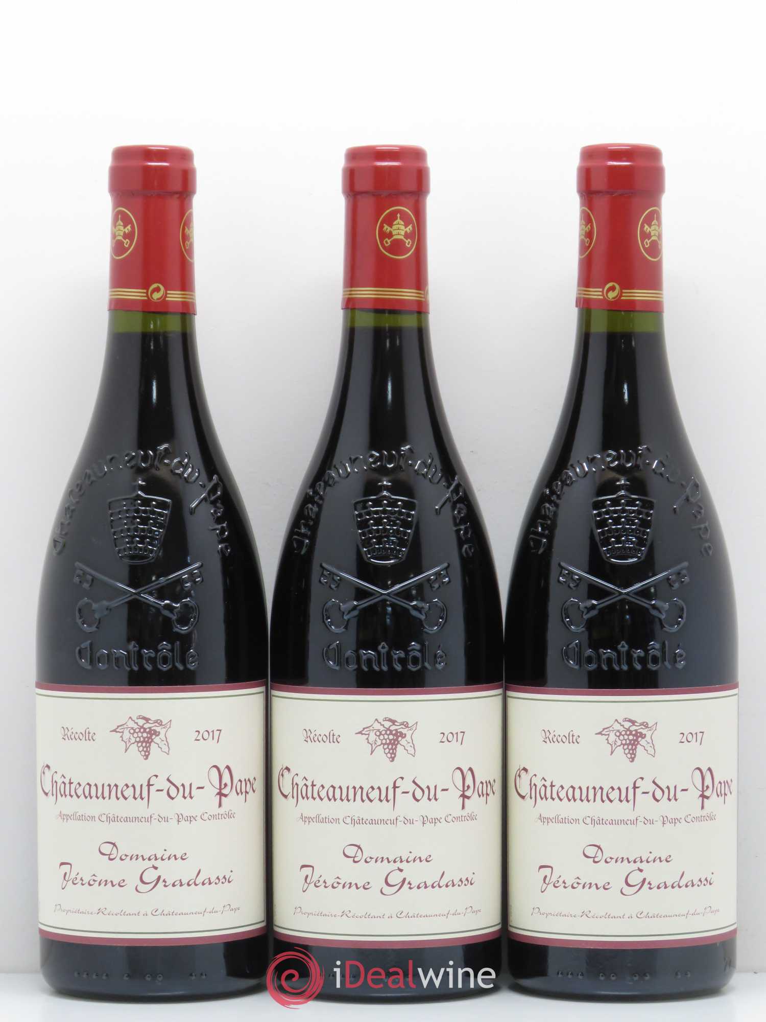 Châteauneuf-du-Pape Jerôme Gradassi 2017 - Lot de 3 bouteilles - 0