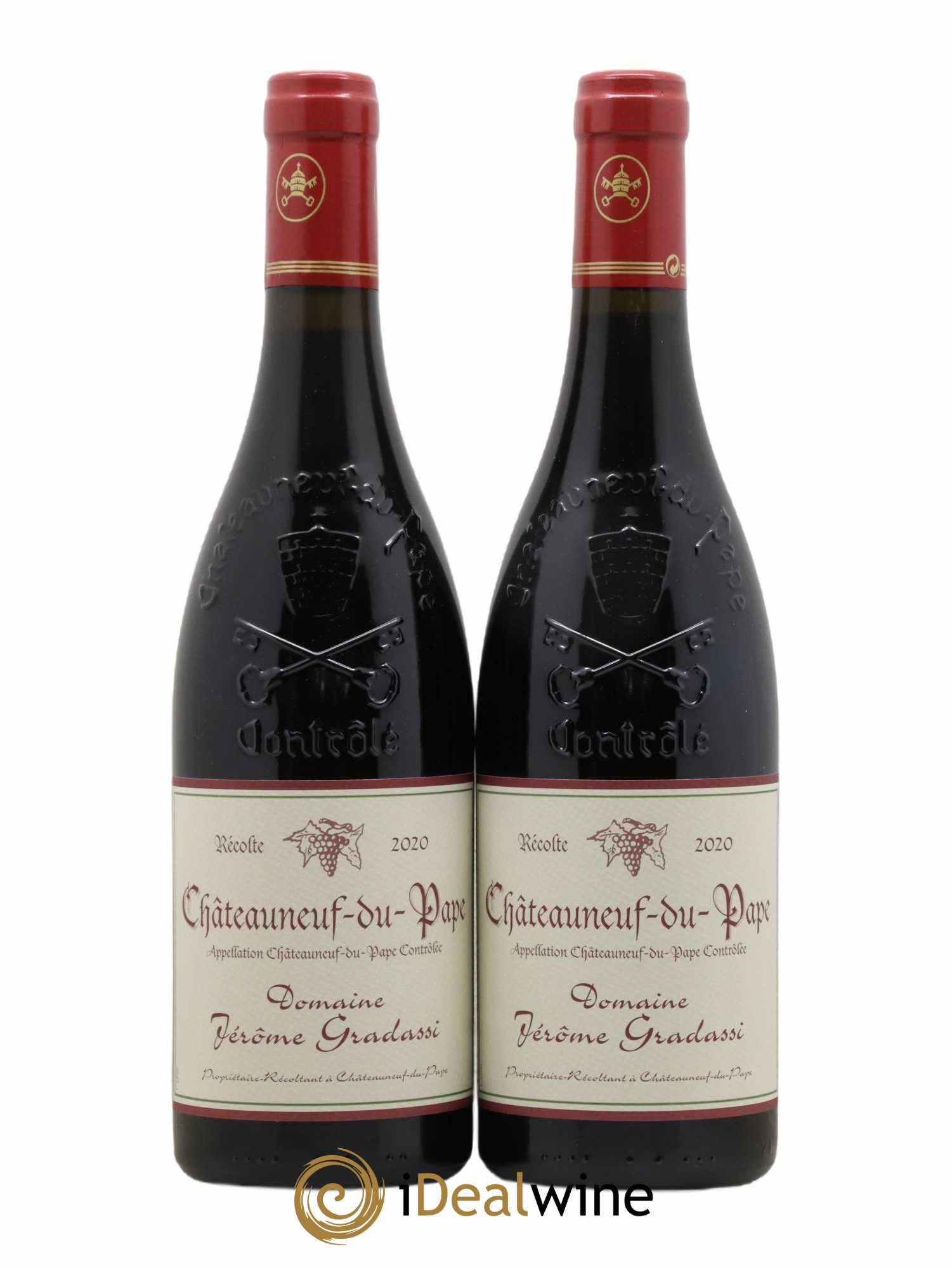 Châteauneuf-du-Pape Jérôme Gradassi (sans prix de réserve) 2020 - Lot de 2 bouteilles - 0