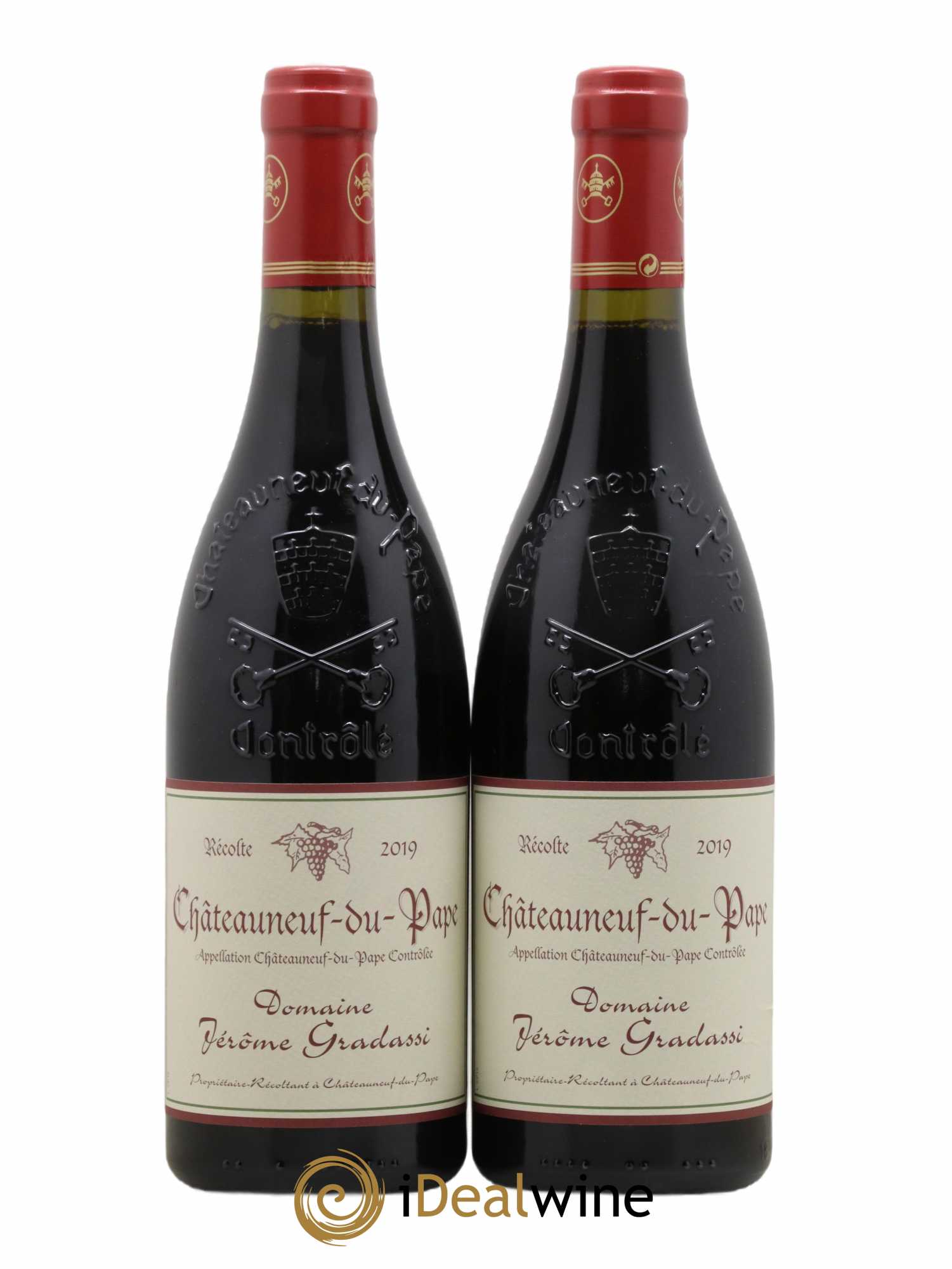 Châteauneuf-du-Pape Jérôme Gradassi (sans prix de réserve) 2019 - Lot de 2 bouteilles - 0