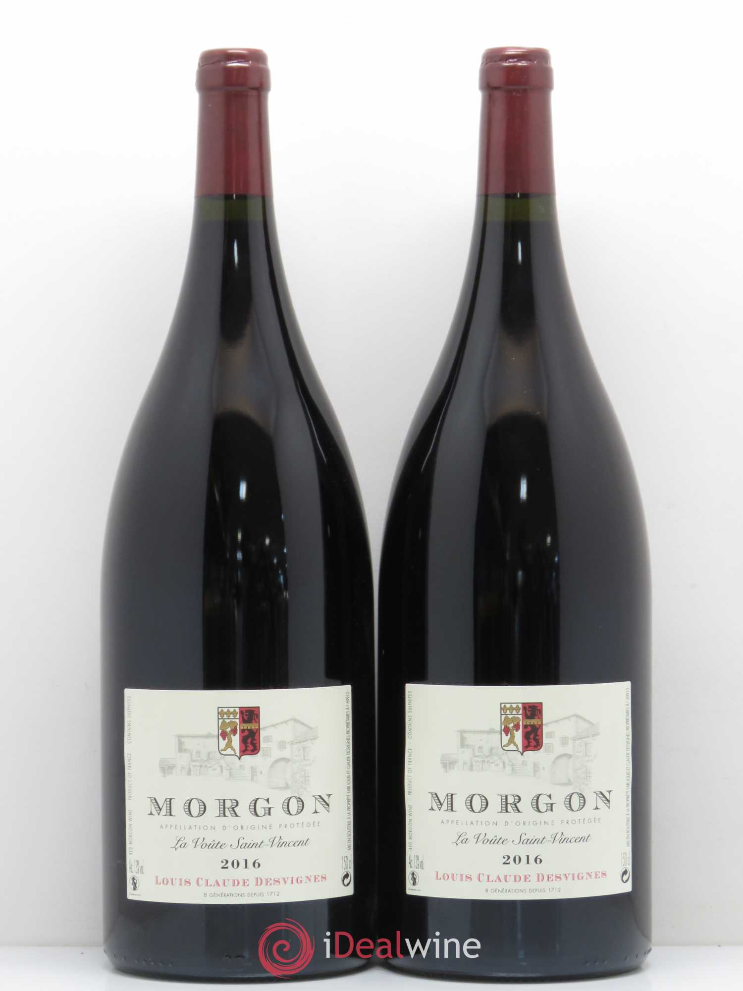 Morgon La Voûte Saint Vincent Louis-Claude Desvignes 2016 - Lot de 2 magnums - 0
