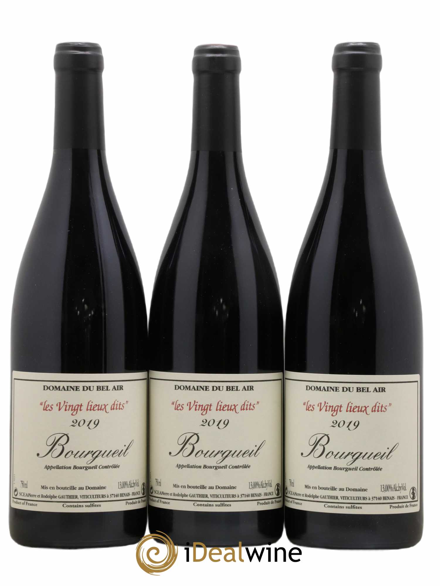 Bourgueil Vingt Lieux Dits Domaine du Bel Air (no reserve) 2019 - Lot of 3 bottles - 0