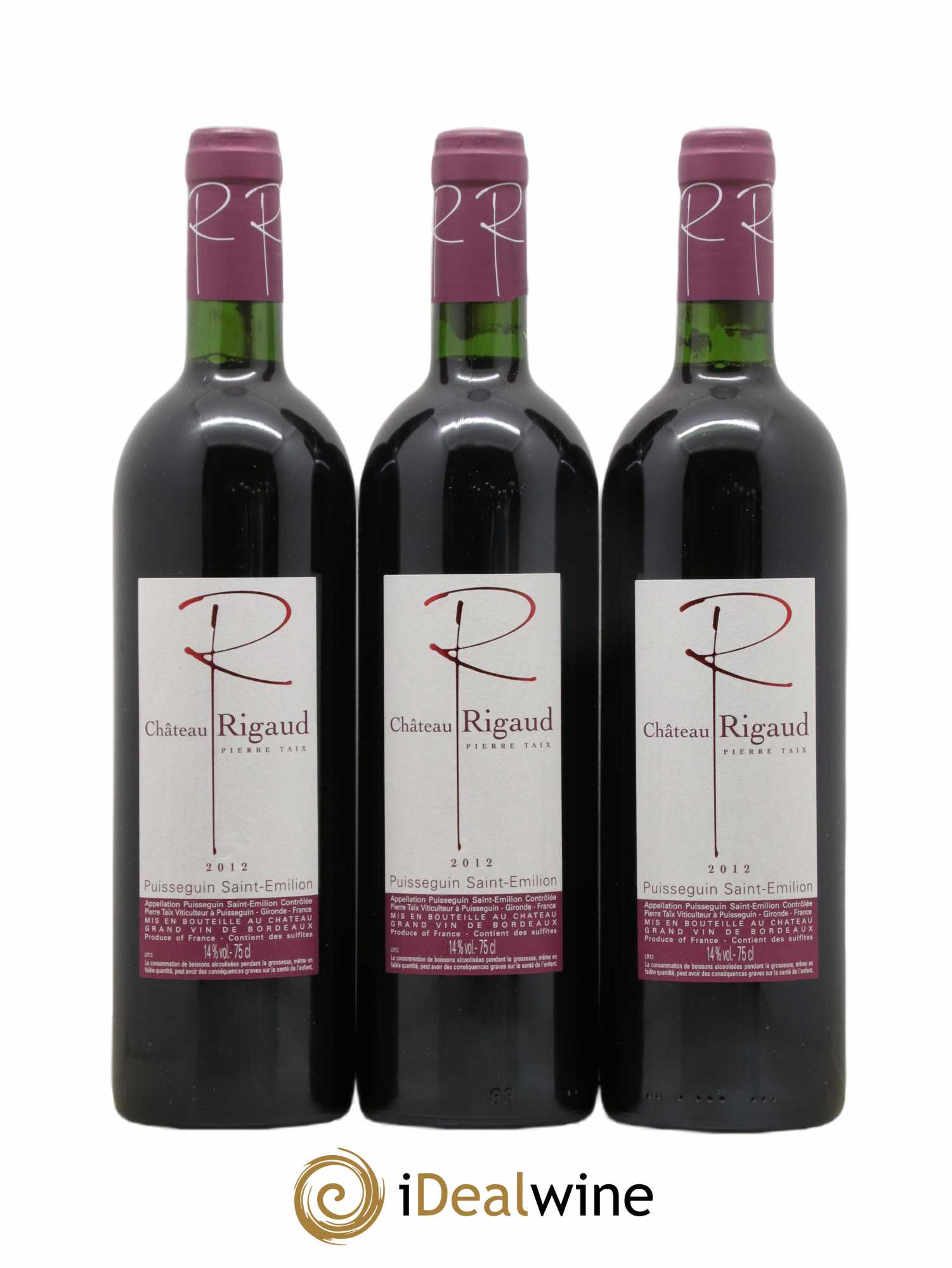 Puisseguin Saint-Émilion Château Rigaud (no reserve) 2012 - Lot of 3 bottles - 0