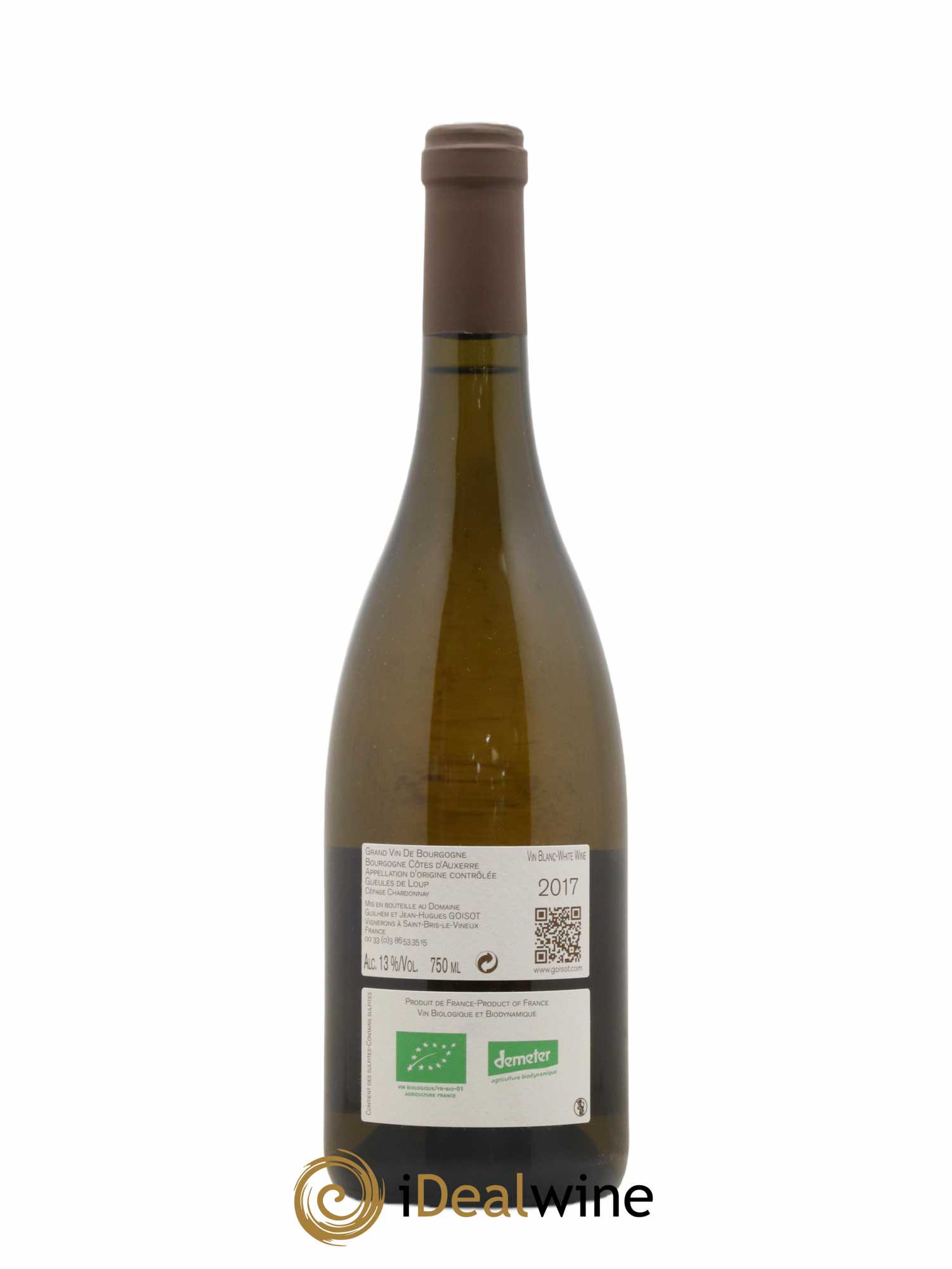 Bourgogne Côtes d'Auxerre Gueules de Loup Goisot 2017 - Lot de 1 bouteille - 1