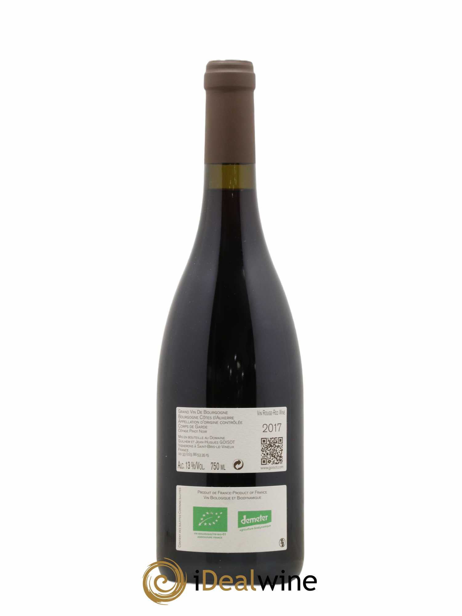 Bourgogne Côtes d'Auxerre Corps de Garde Goisot 2017 - Lot of 1 bottle - 1