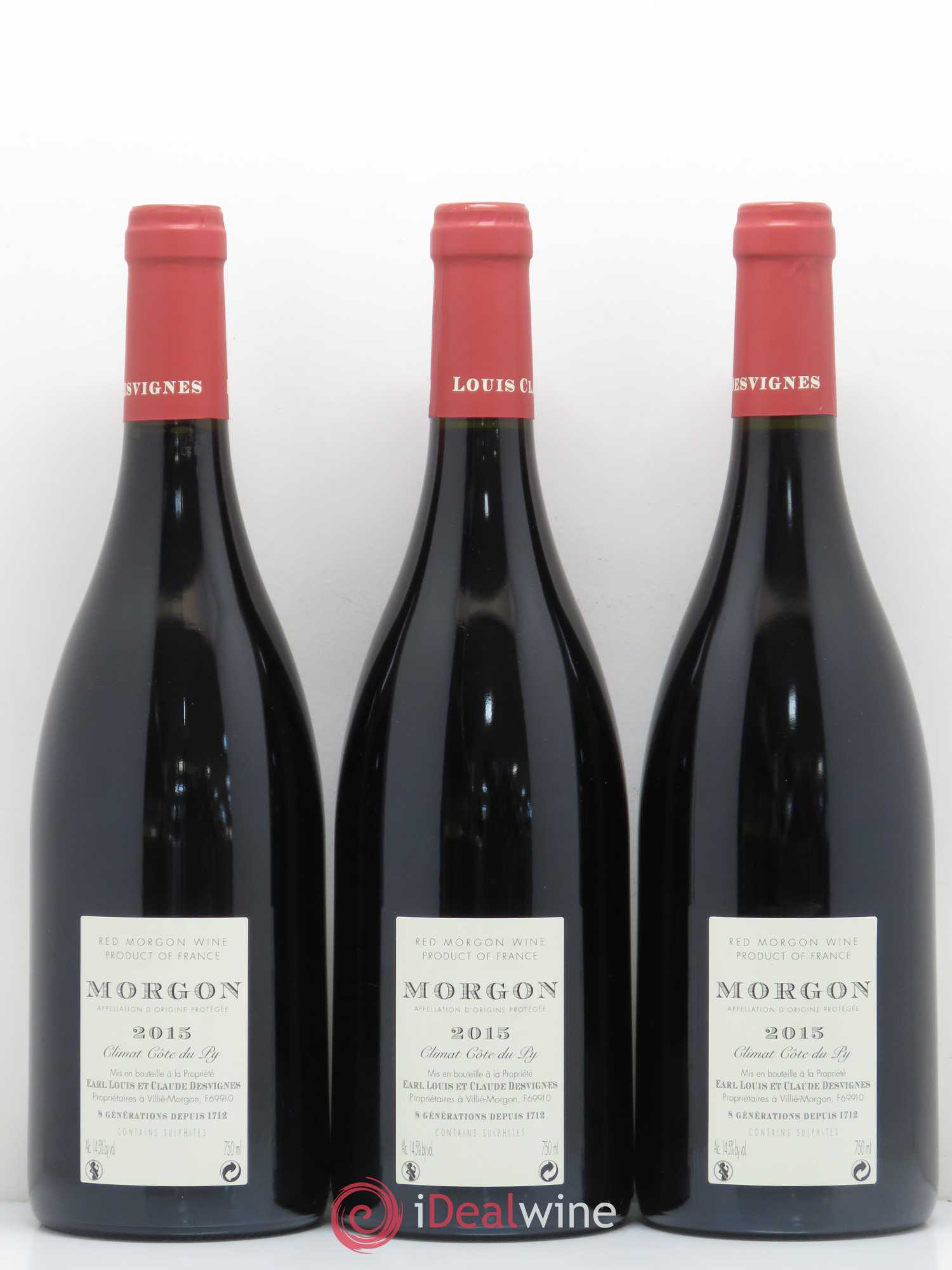 Morgon Côte du Py Louis-Claude Desvignes 2015 - Lot de 3 bouteilles - 1