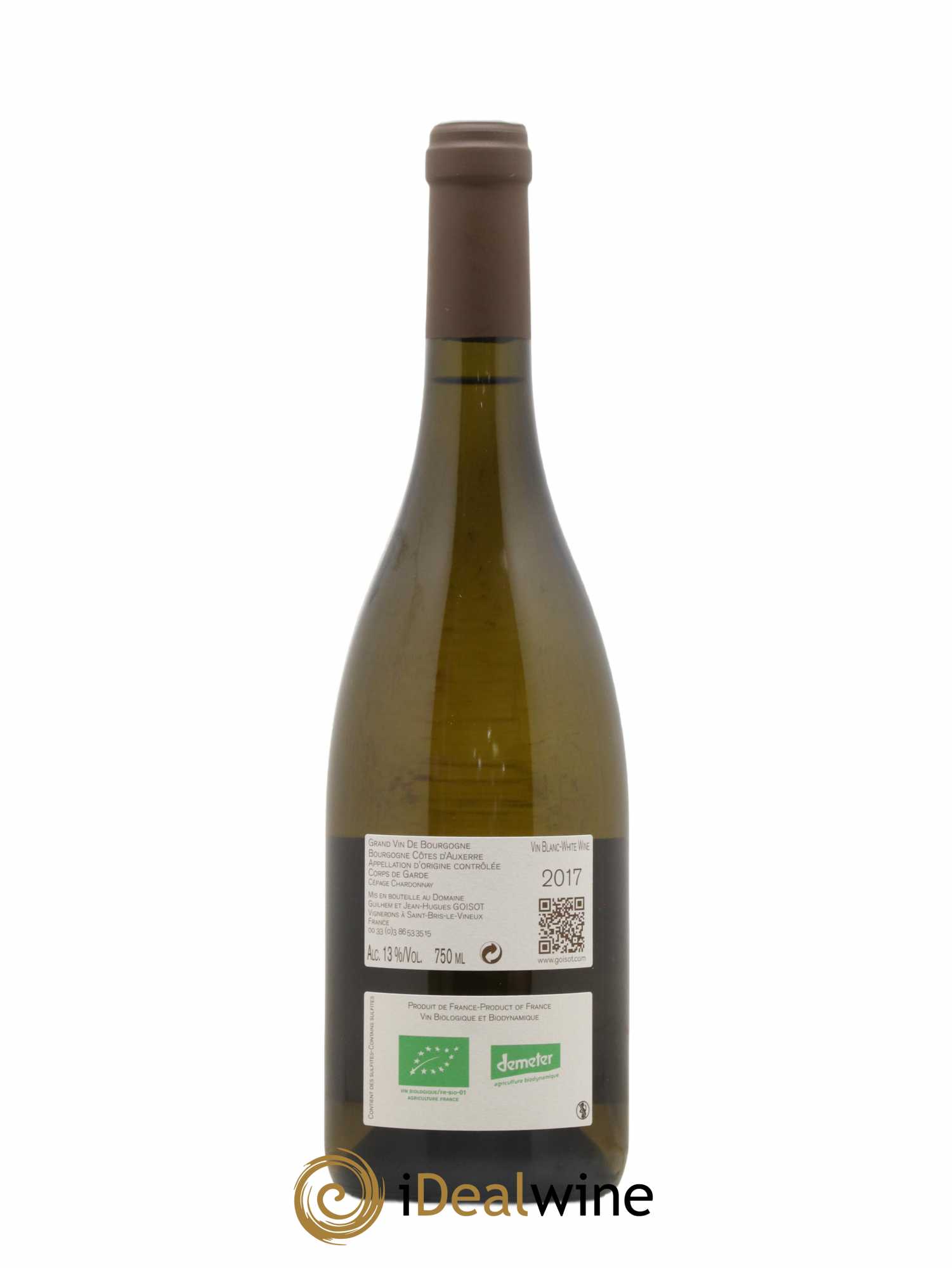 Bourgogne Côtes d'Auxerre Corps de Garde Goisot 2017 - Lot de 1 bouteille - 1