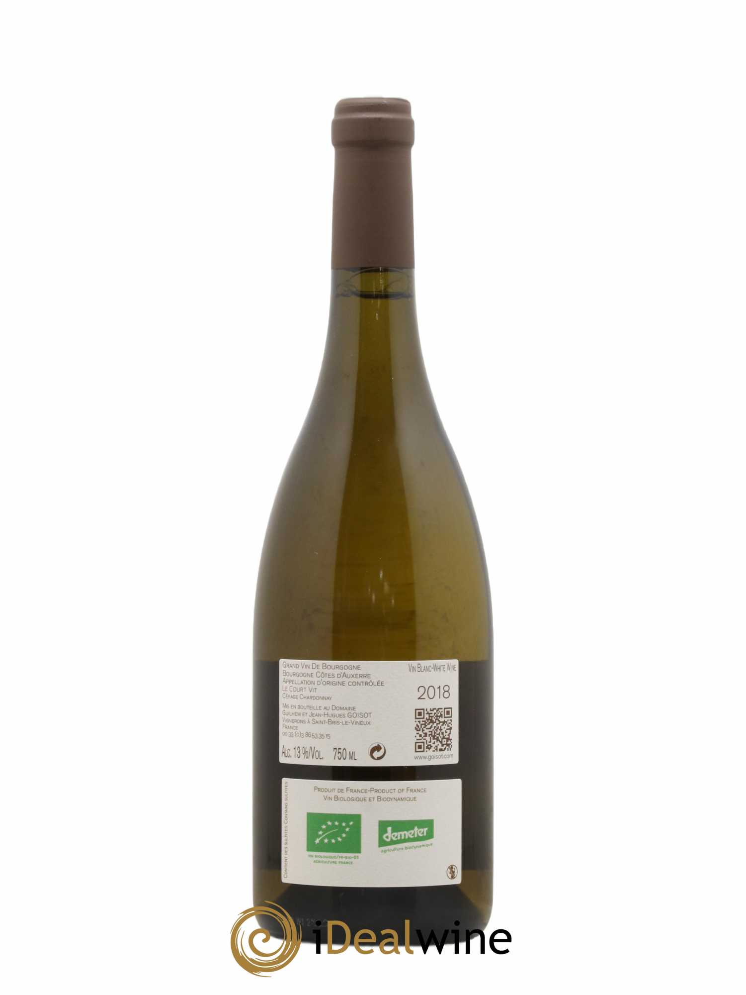 Bourgogne Côtes d'Auxerre Le Court Vit Goisot 2018 - Lot de 1 bouteille - 1