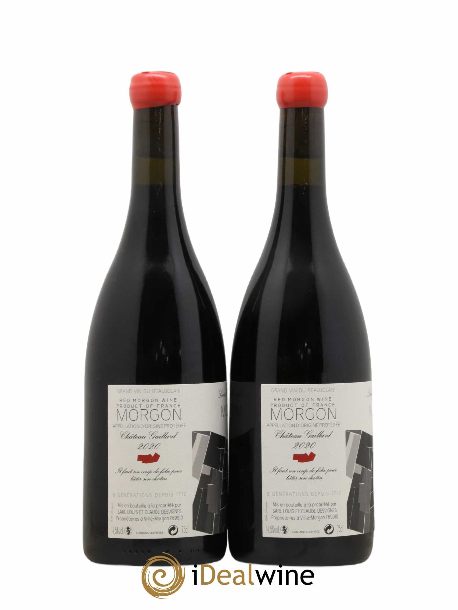 Morgon Château Gaillard Louis-Claude Desvignes  (no reserve) 2020 - Lot of 2 bottles - 1