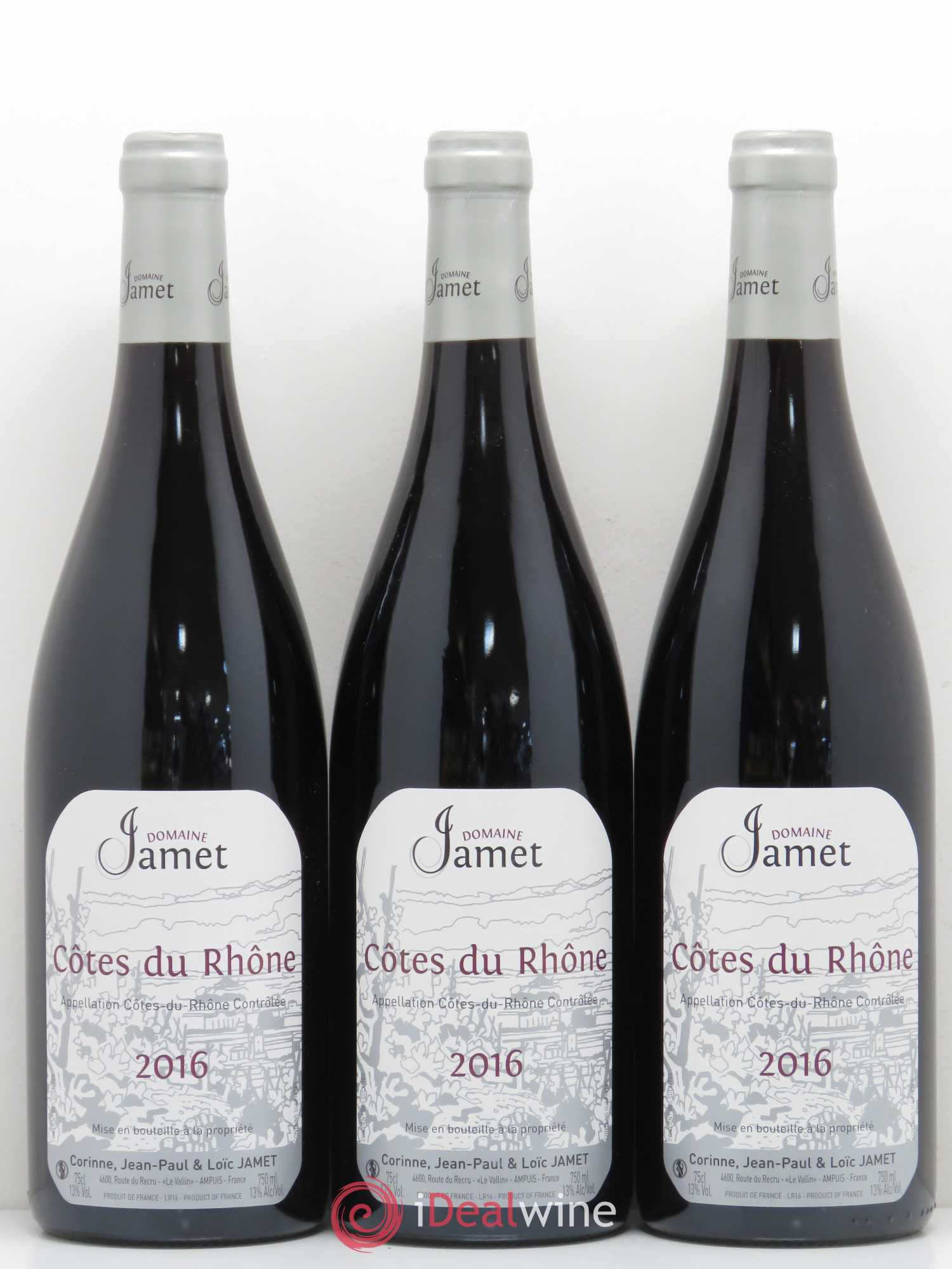 Côtes-du-Rhône Domaine Jamet 2016 - Lot de 3 bouteilles - 0