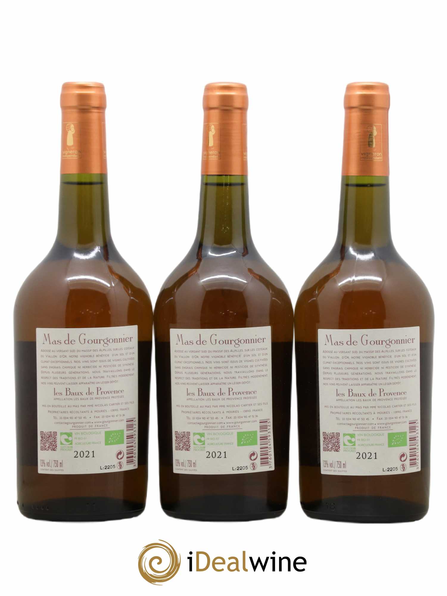 Divers Baux De Provence Mas De Gourgonnier (senza prezzo di riserva) 2021 - Lotto di 3 bottiglie - 1