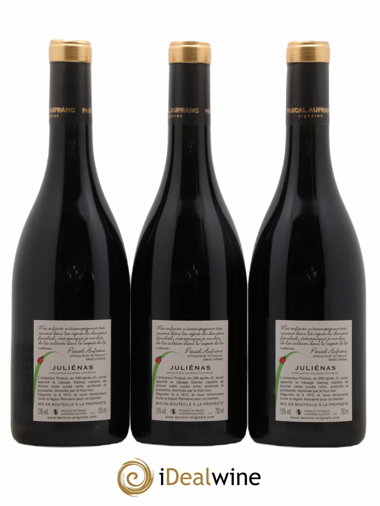 Juliénas Probus Pascal Aufranc (sans prix de réserve) 2017 - Lot de 3 bouteilles - 1