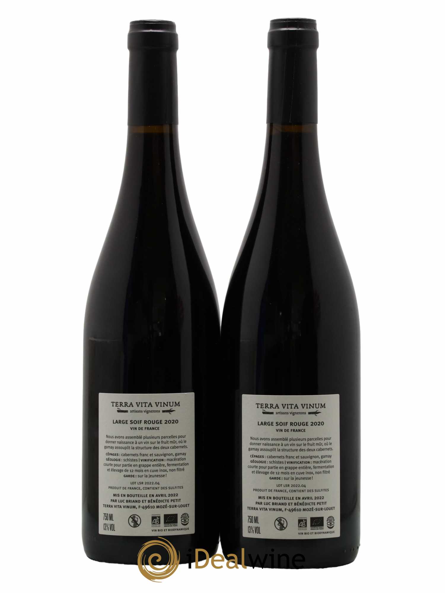 Vin de France Large Soif Rouge Terra Vita Vinum 2020 - Lot de 2 bouteilles - 1