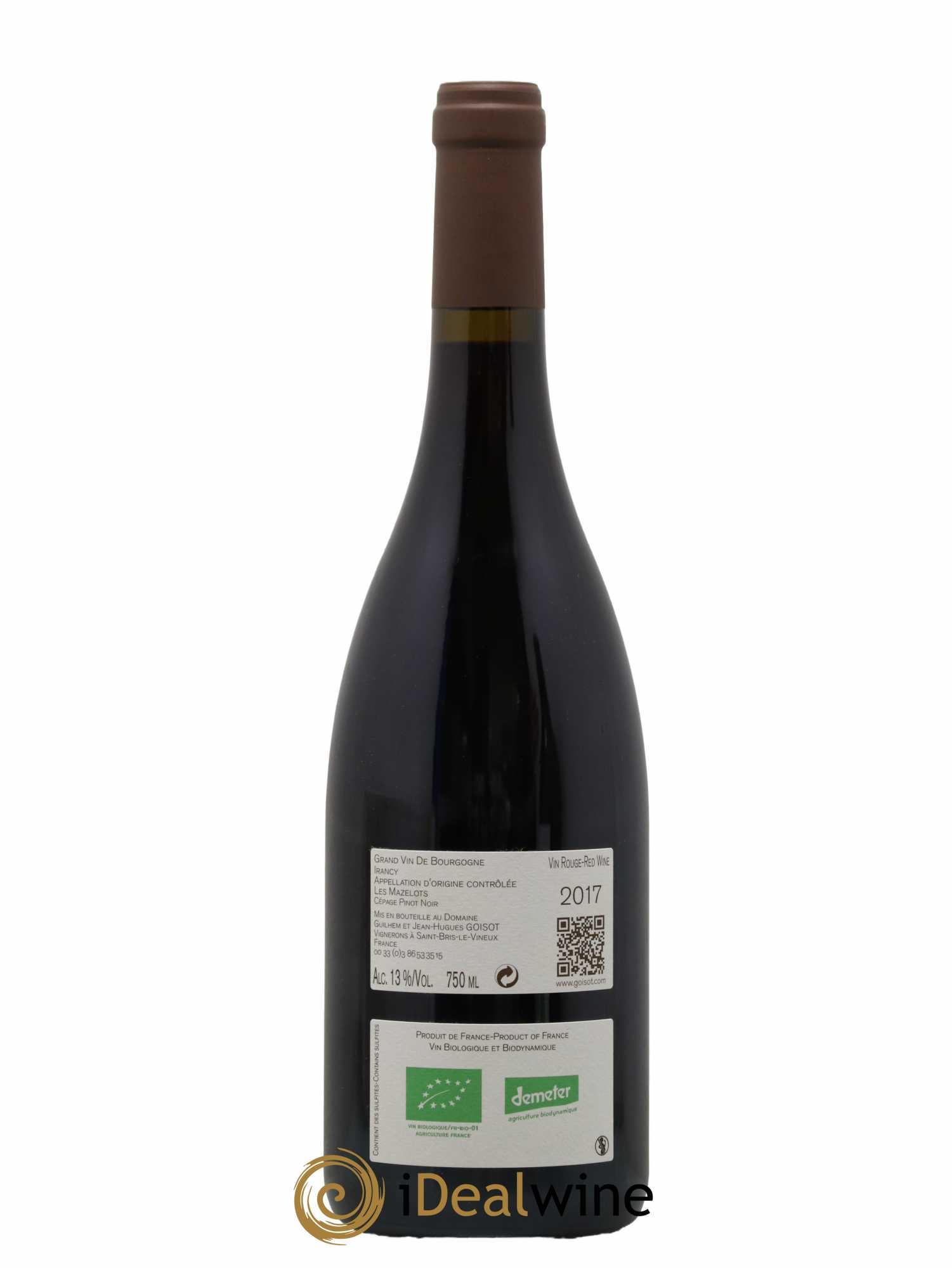 Irancy Les Mazelots Goisot 2017 - Lot de 1 bouteille - 1