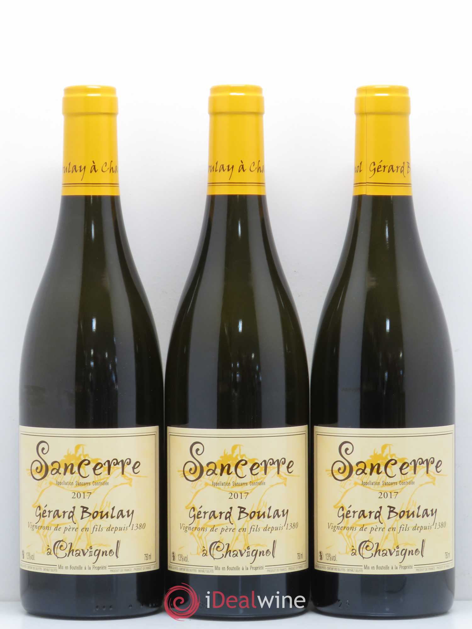 Sancerre Gérard Boulay Tradition (sans prix de réserve) 2017 - Posten von 3 Flaschen - 0