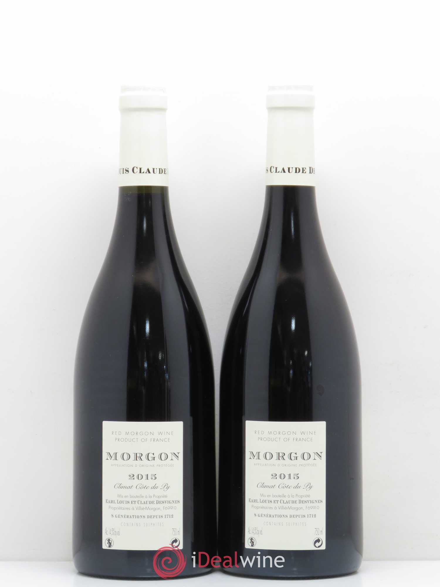 Morgon Côte de Py Javernières Louis-Claude Desvignes 2015 - Lot de 2 bouteilles - 1