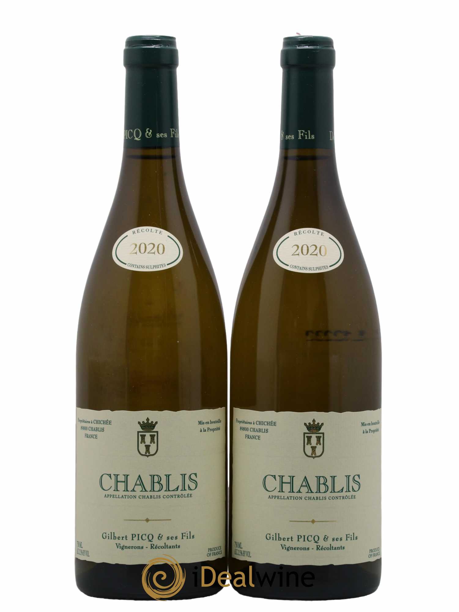 Chablis Gilbert Picq et Fils 2020 - Lot de 2 bouteilles - 0
