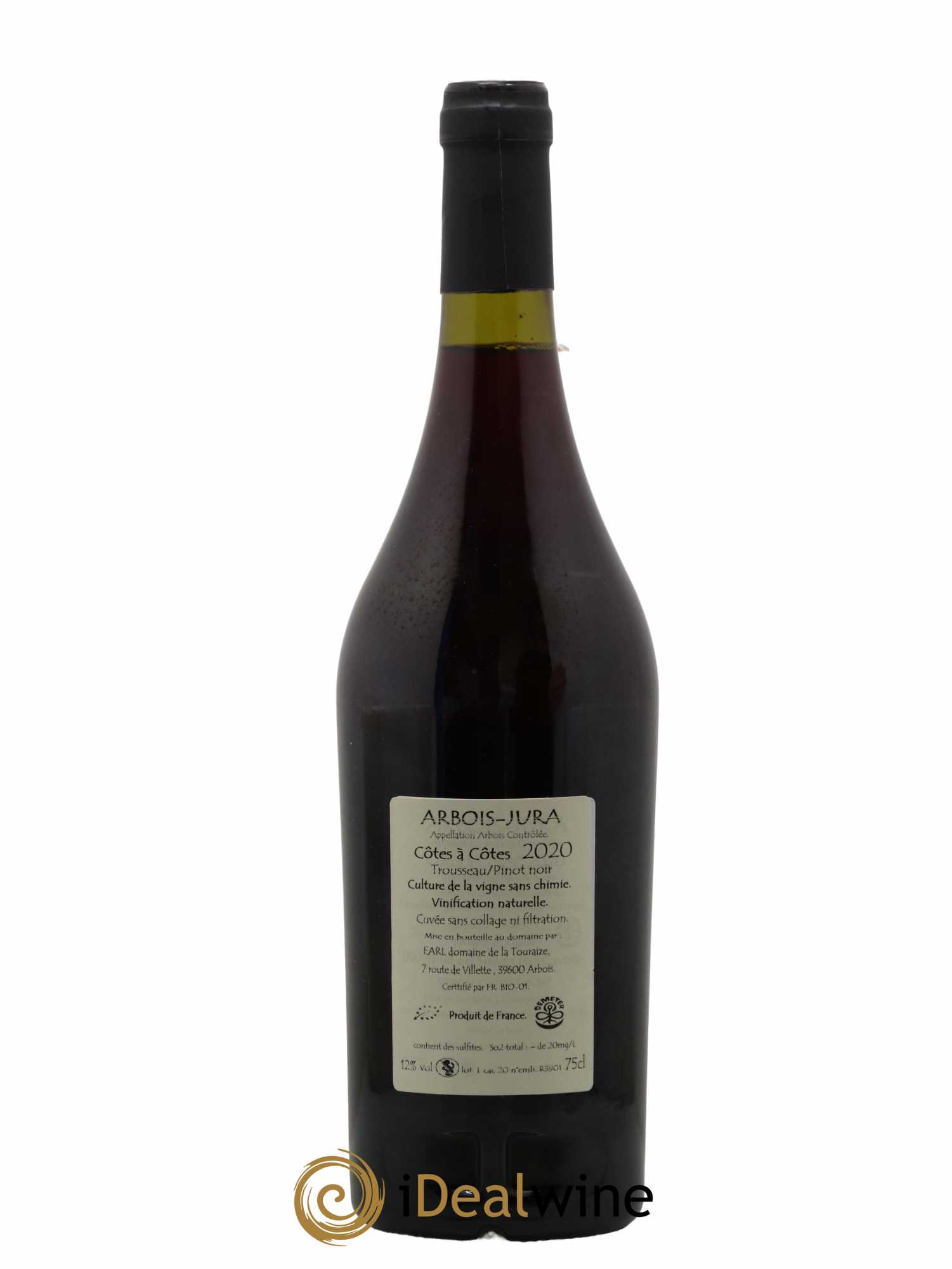 Arbois Arbois Et Trousseau Côtes à Côtes Domaine De La Touraize 2020 - Lot de 1 bouteille - 1