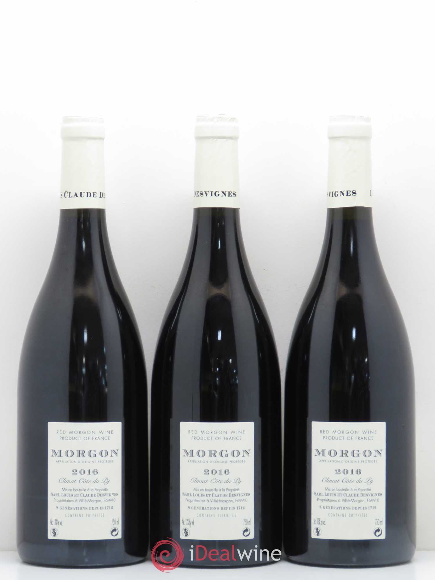 Morgon Côte de Py Javernières Louis-Claude Desvignes 2016 - Lot de 3 bouteilles - 1