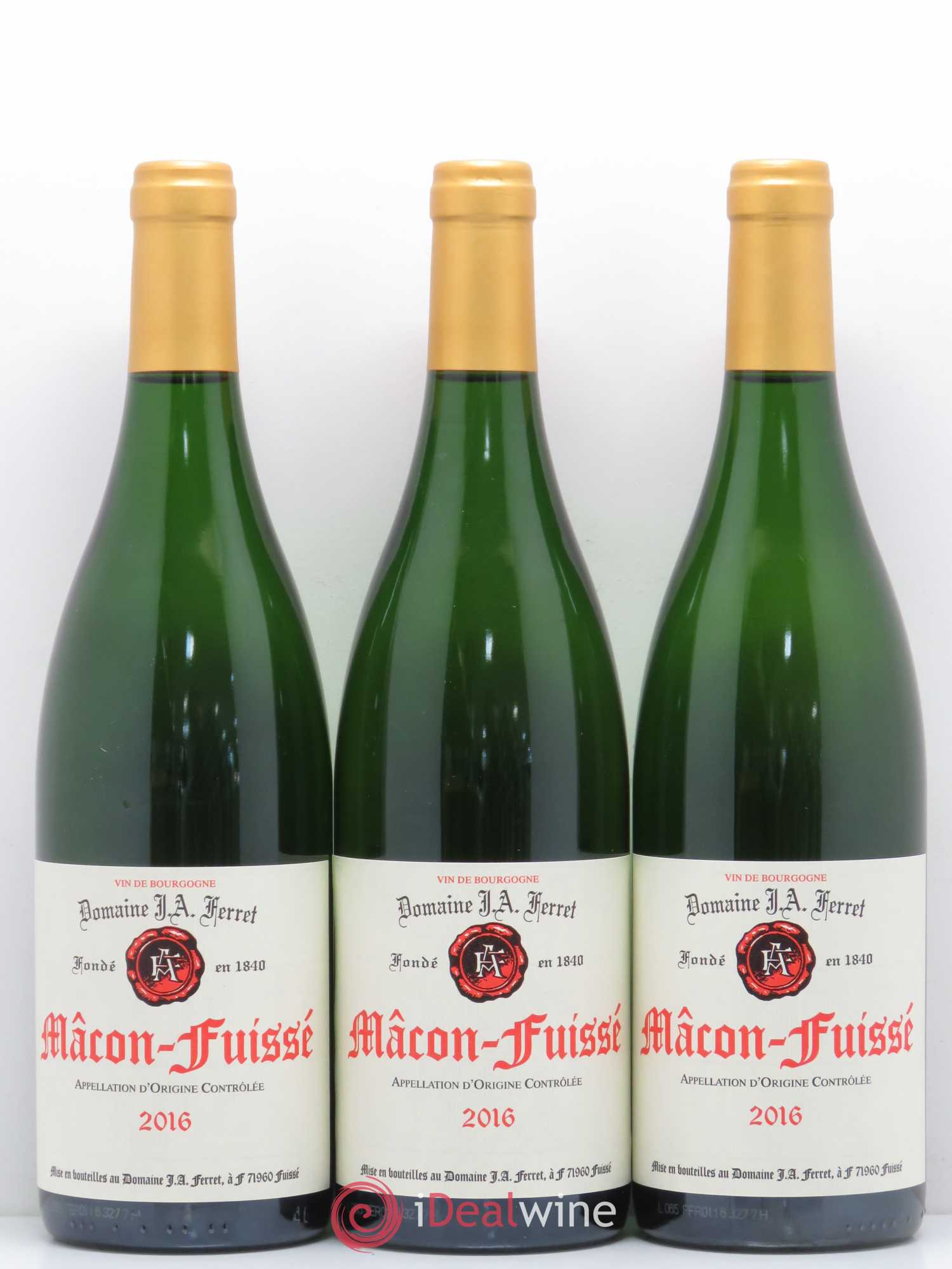 Mâcon-Fuissé J.A. Ferret (Domaine) 2016 - Lot de 5 bouteilles - 1