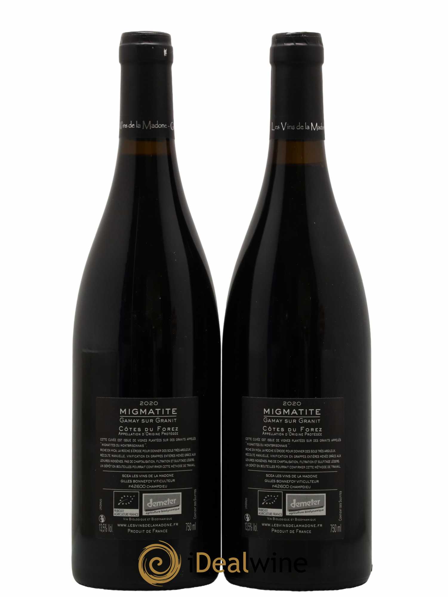 Divers Côtes du Forez Migmatite Les Vins de la Madone Gilles Bonnefoy 2020 - Lot de 2 bouteilles - 1