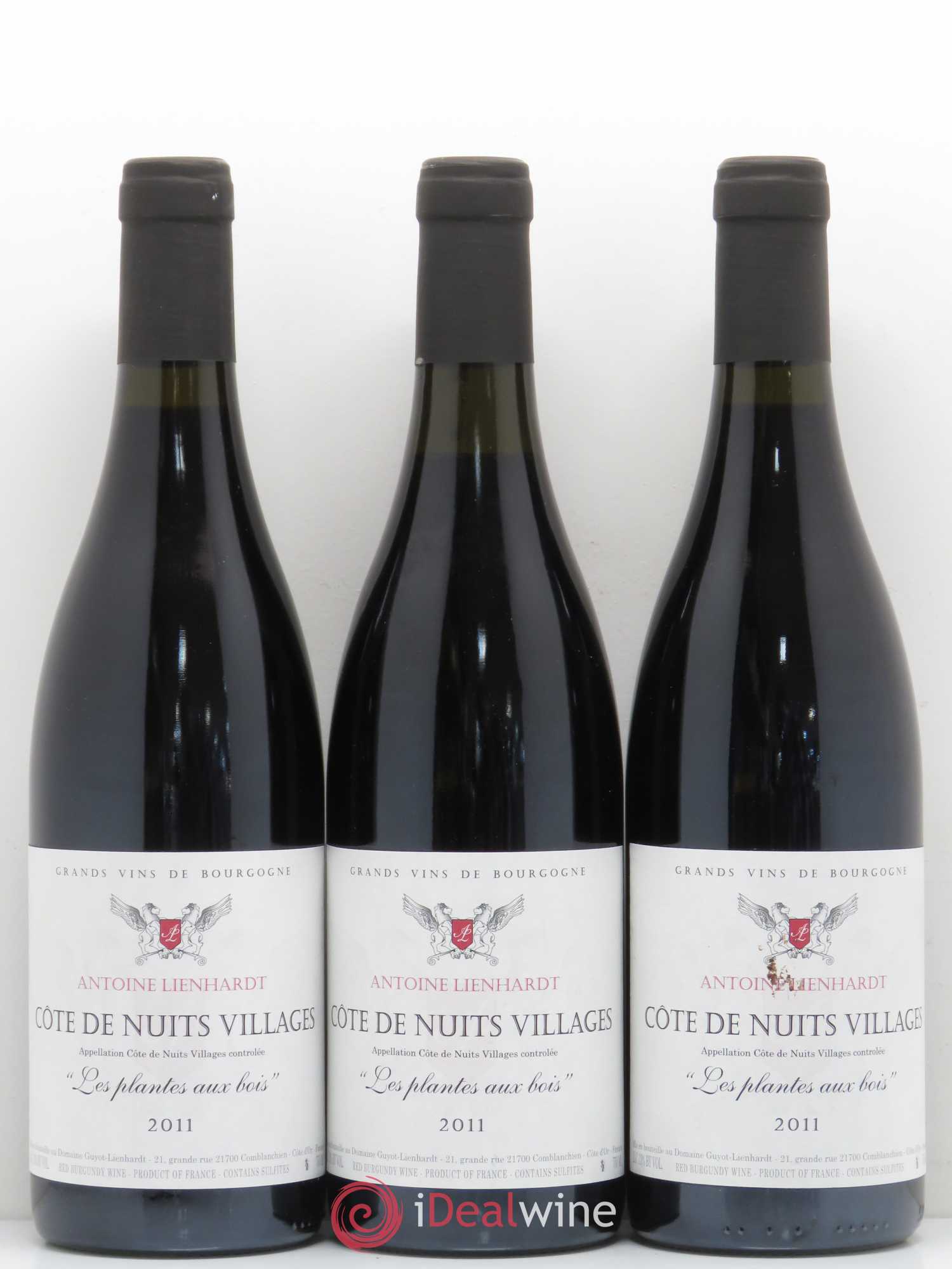 Côte de Nuits-Villages Les Plantes aux Bois Antoine Lienhardt (sans prix de réserve) 2011 - Posten von 3 Flaschen - 0