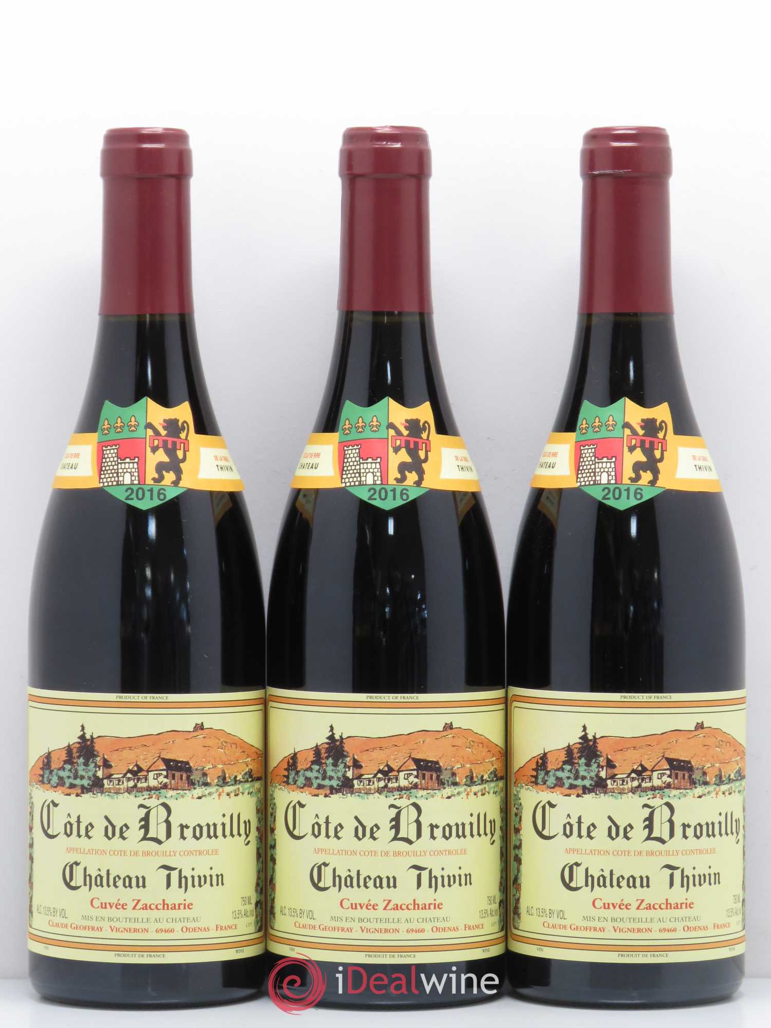 Côte de Brouilly Cuvée Zaccharie Château Thivin 2016 - Lot de 3 bouteilles - 0