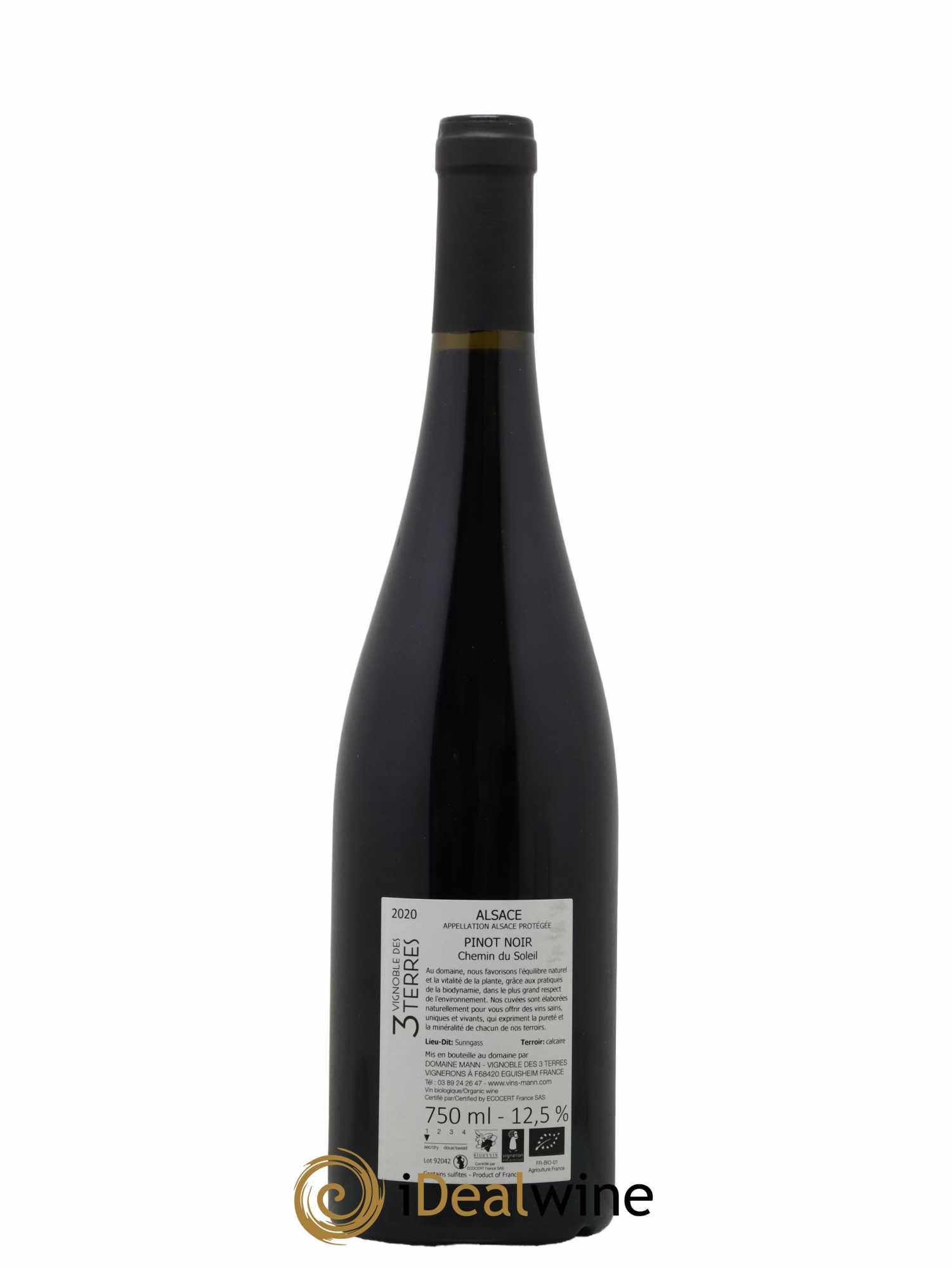 Alsace Pinot Noir Chemin du Soleil Vignoble des 3 Terres Domaine Mann 2020 - Lotto di 1 bottiglia - 1