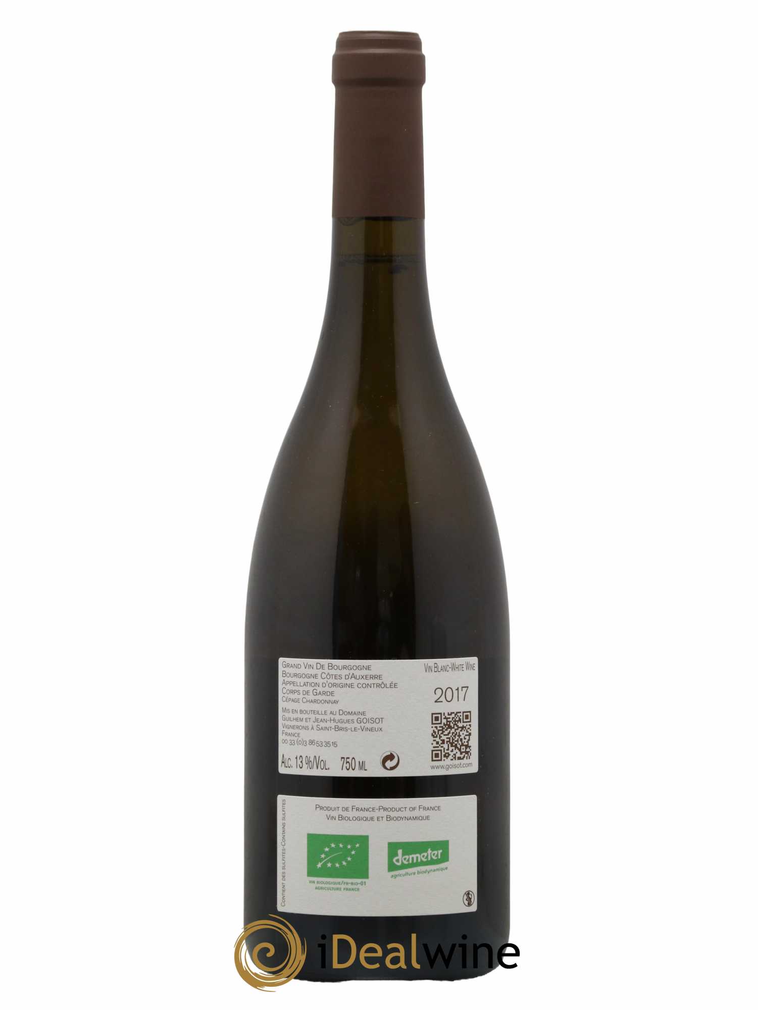 Bourgogne Côtes d'Auxerre Corps de Garde Goisot 2017 - Lot de 1 bouteille - 1
