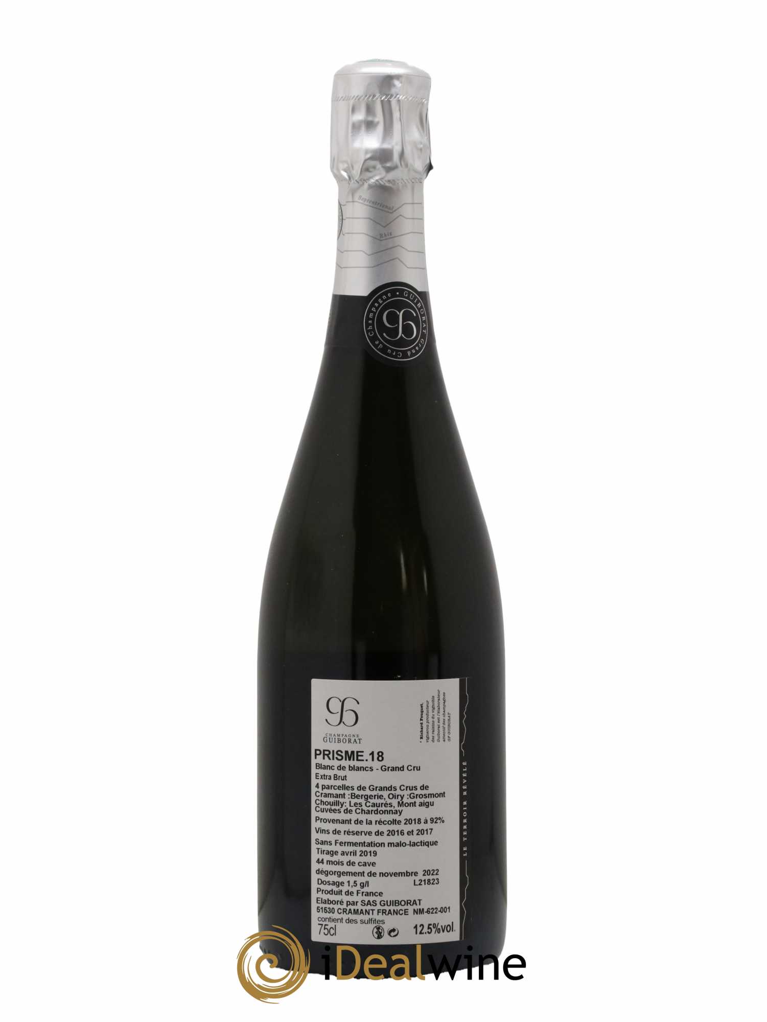 Champagne Guiborat Extra-Brut Blanc de Blancs Prisme - Lot de 1 bouteille - 1