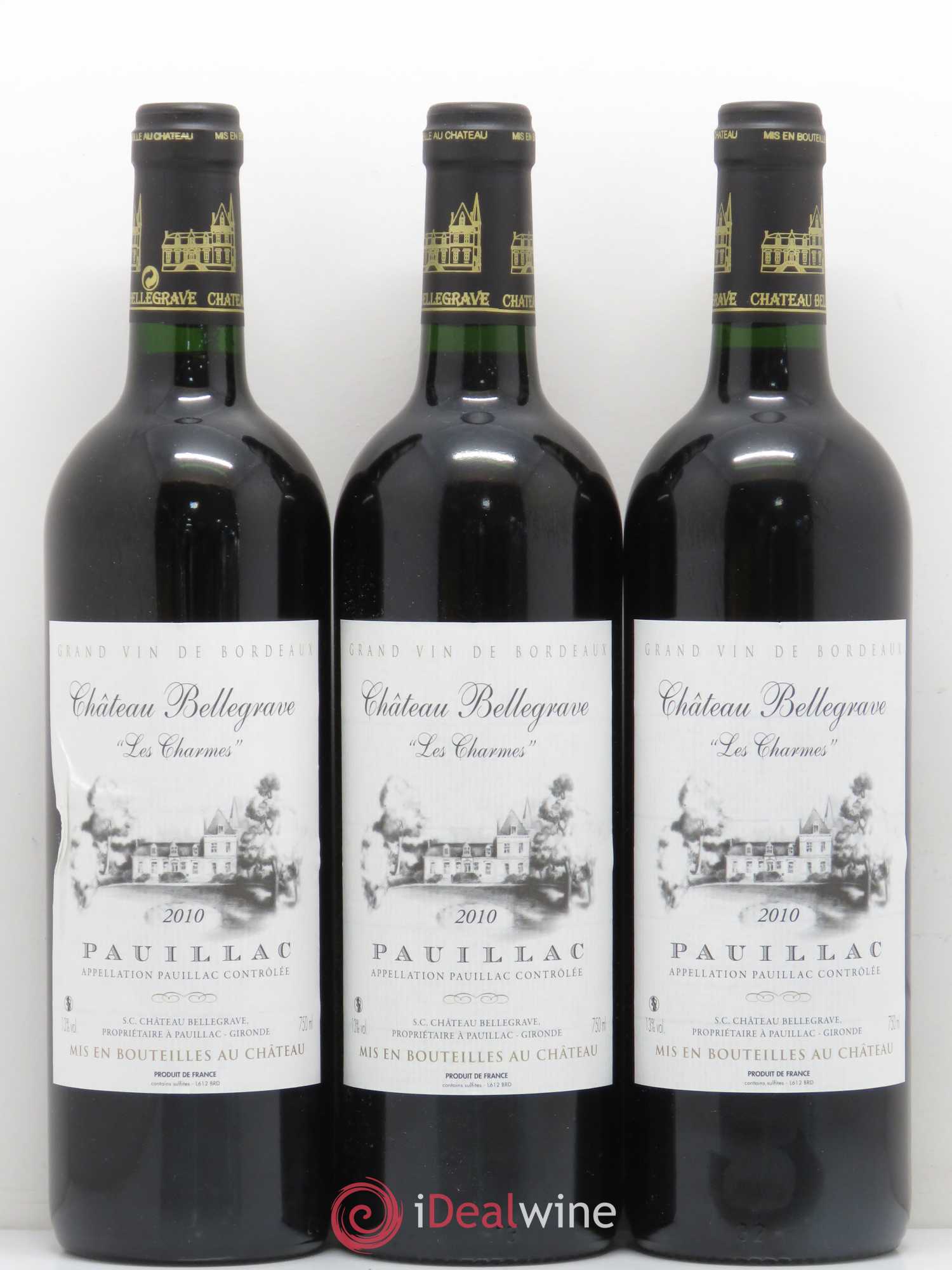 Château Bellegrave Cru Bourgeois Les Charmes (sans prix de réserve) 2010 - Lotto di 3 bottiglie - 0