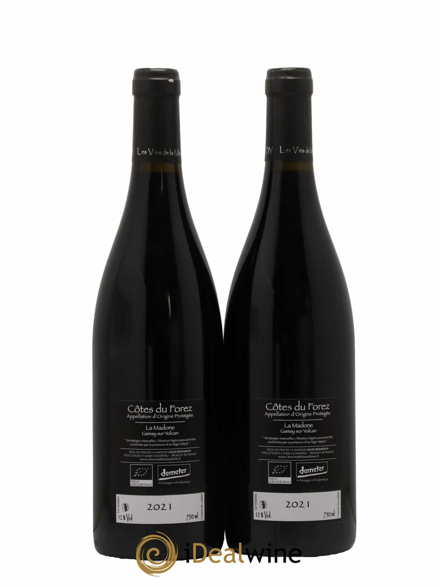 Vin de France Cotes Du Forez Les Vins de la Madone La Madone Gilles Bonnefoy 2021 - Lot de 2 bouteilles - 1