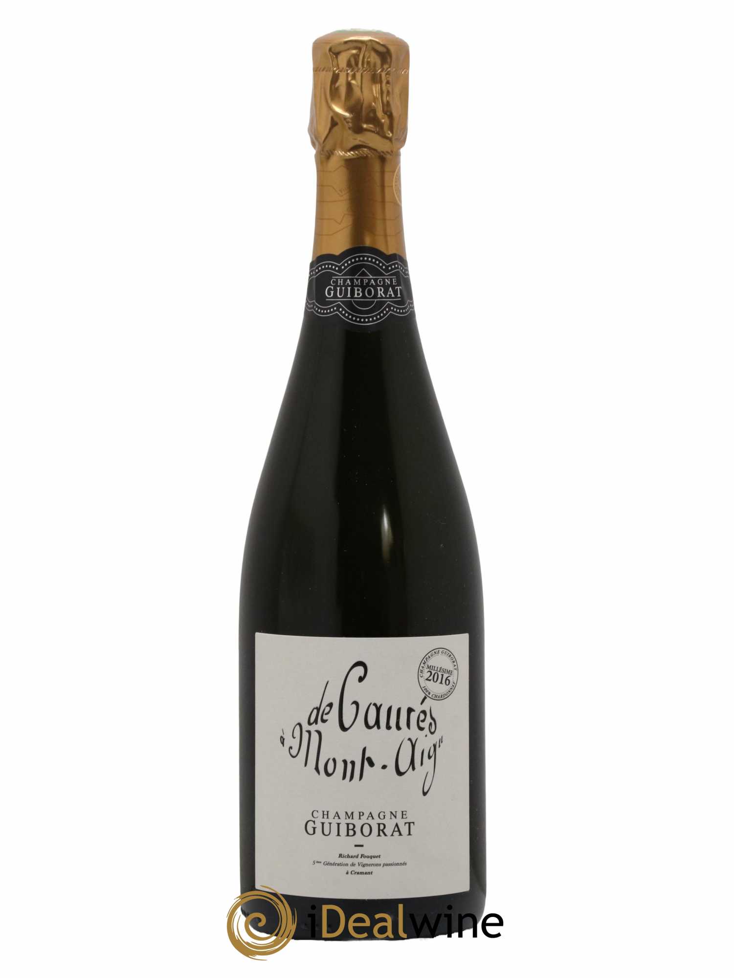 Champagne Guiborat Extra-Brut Blanc de Blancs De Caurès à Mont-Aigü 2016 - Lot de 1 bouteille - 0