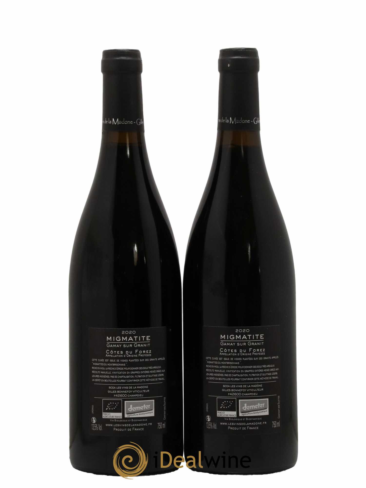 Vin de France Les Vins de la Cotes Du Foraz Madone Migmatite Gilles Bonnefoy 2020 - Lot de 2 bouteilles - 1