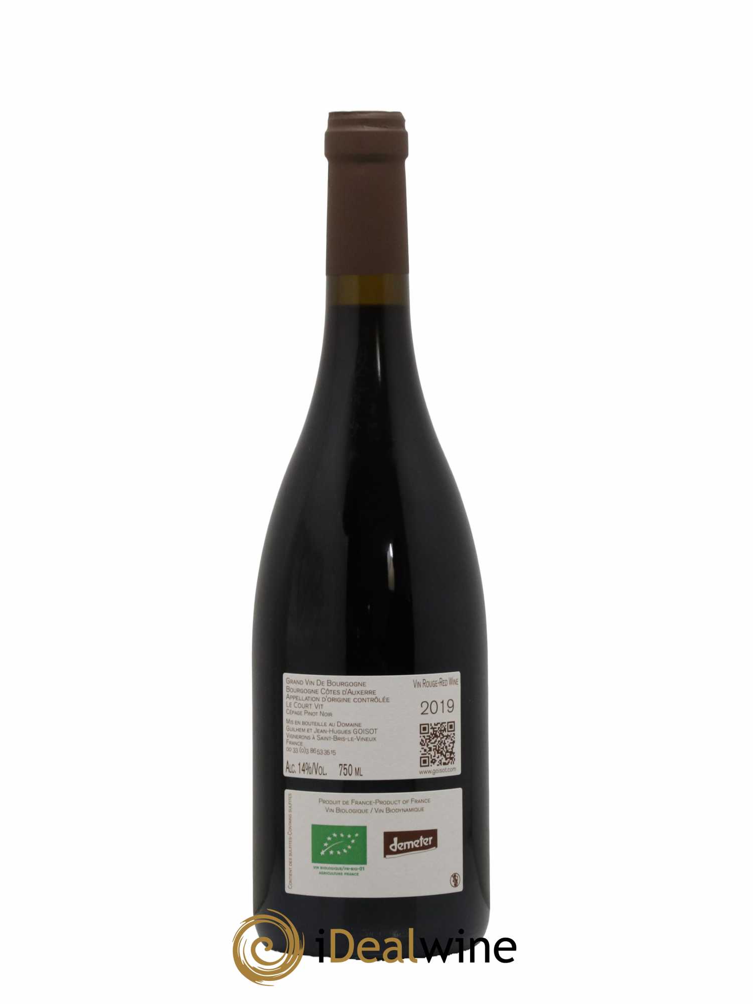 Bourgogne Côtes d'Auxerre Le Court Vit Goisot 2019 - Lot of 1 bottle - 1
