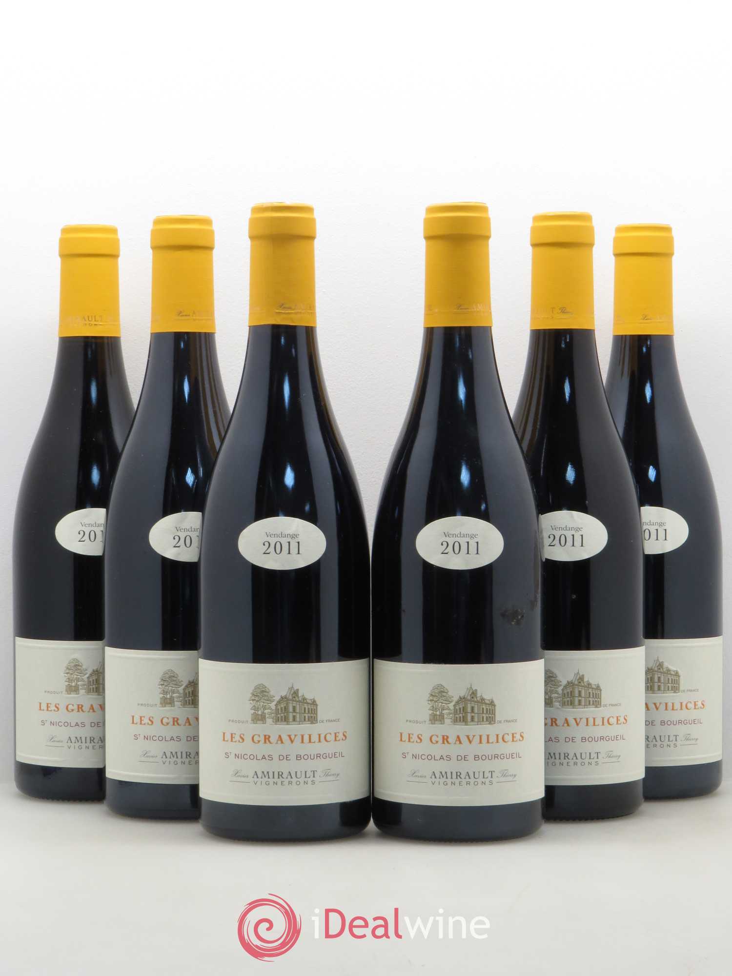 Saint-Nicolas de Bourgueil Les Gravilices Agnès et Xavier Amirault (sans prix de réserve) 2011 - Lot de 6 bouteilles - 0